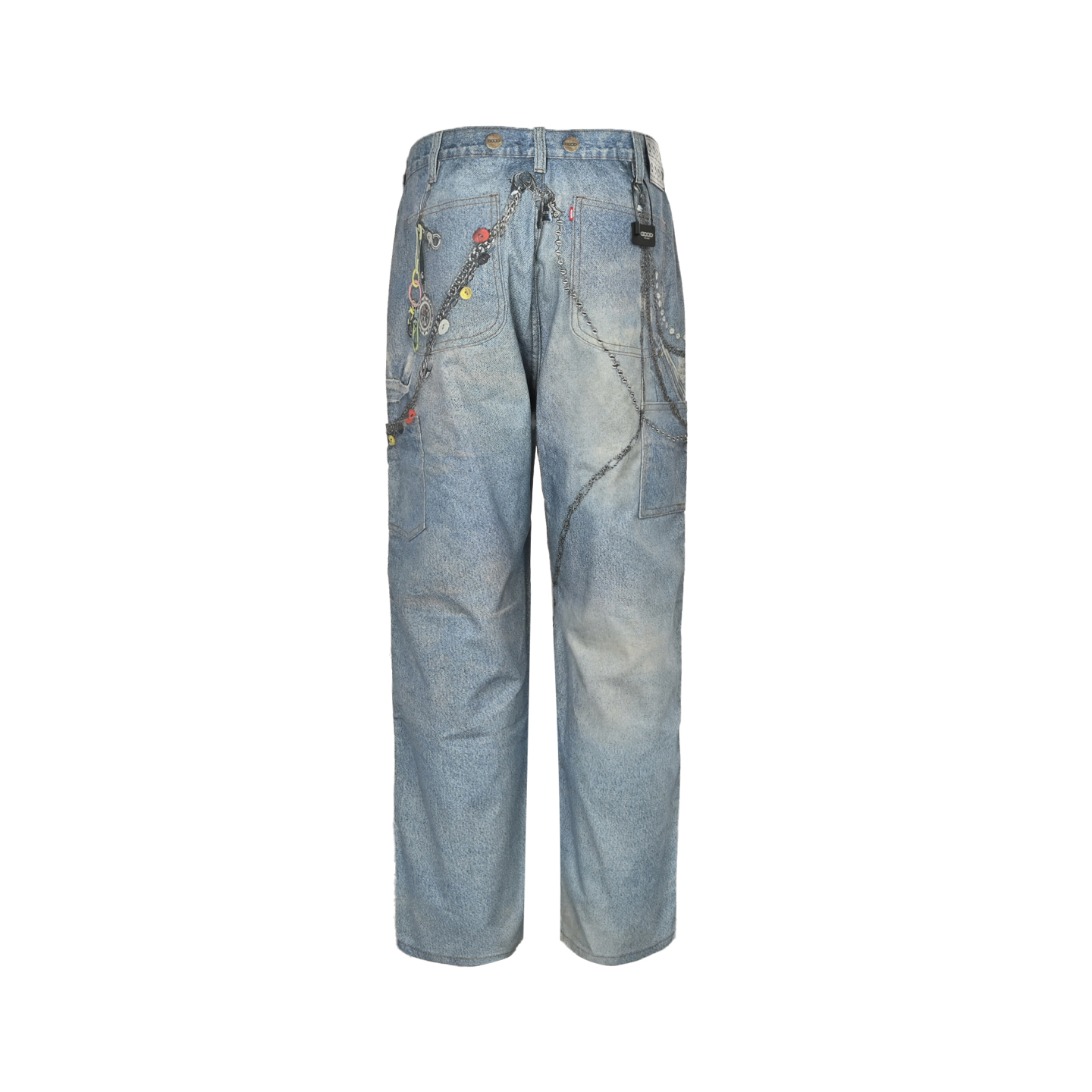 GOODBRAND 浪语者徽章印花牛仔裤