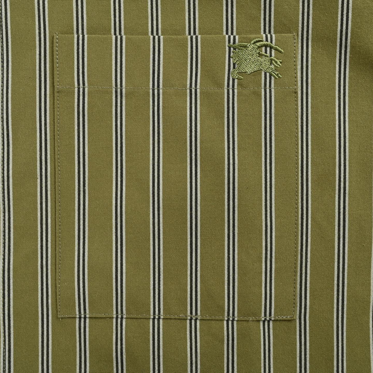 Burberry/巴宝莉 25Fw 口袋战马刺绣竖条纹衬衫