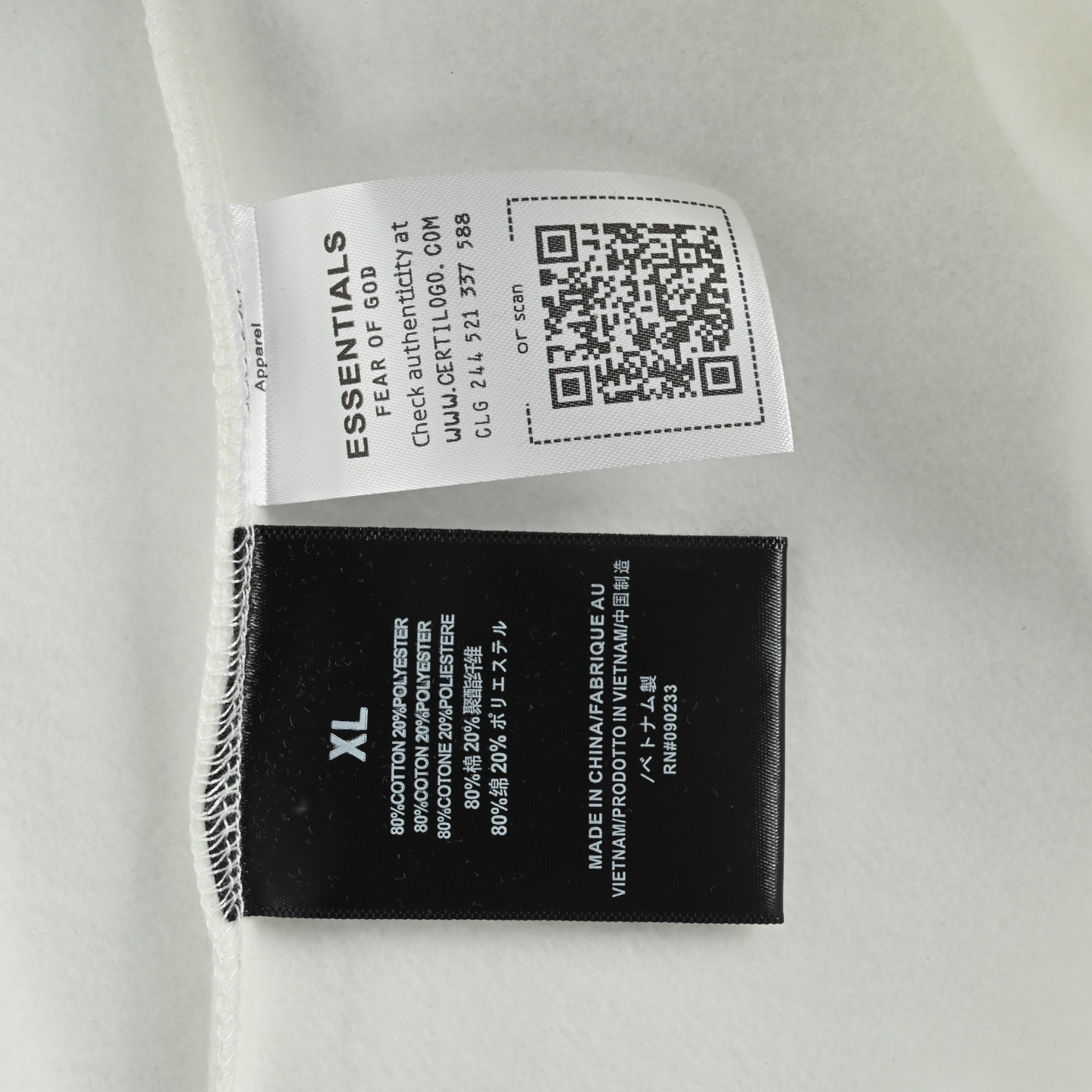 Fear of god Fog Essentials 字母拉丝压花加绒圆领卫衣