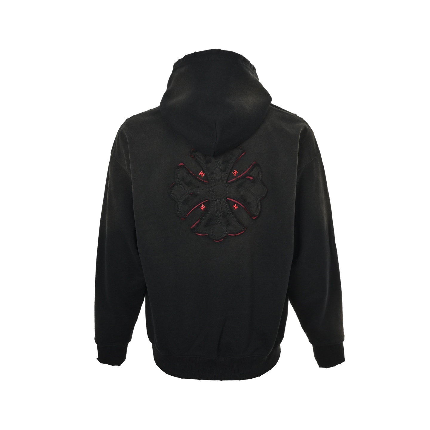Chrome Hearts/克罗心 十字架贴布绣水洗烧花连帽卫衣 水洗黑 水洗白-莆田鞋,莆田鞋货源,高仿鞋,高仿鞋货源,安福档口,莆田高仿鞋,莆田鞋批发,高仿鞋批发,莆田高仿运动鞋,高仿运动鞋,莆田运动鞋 Chrome Hearts/克罗心 十字架贴布绣水洗烧花连帽卫衣 水洗黑 水洗白
