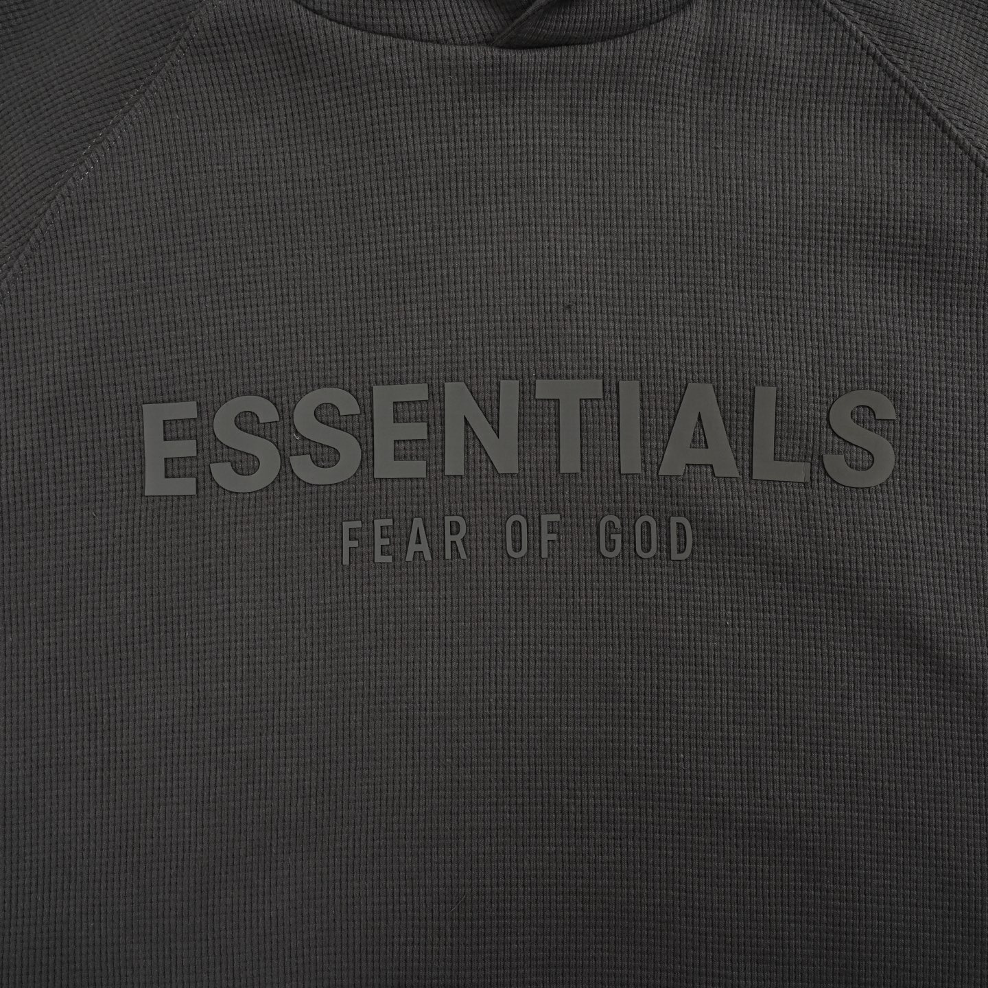 Fear Of God 25Fw 复线胸前硅胶字母华夫格连帽卫衣