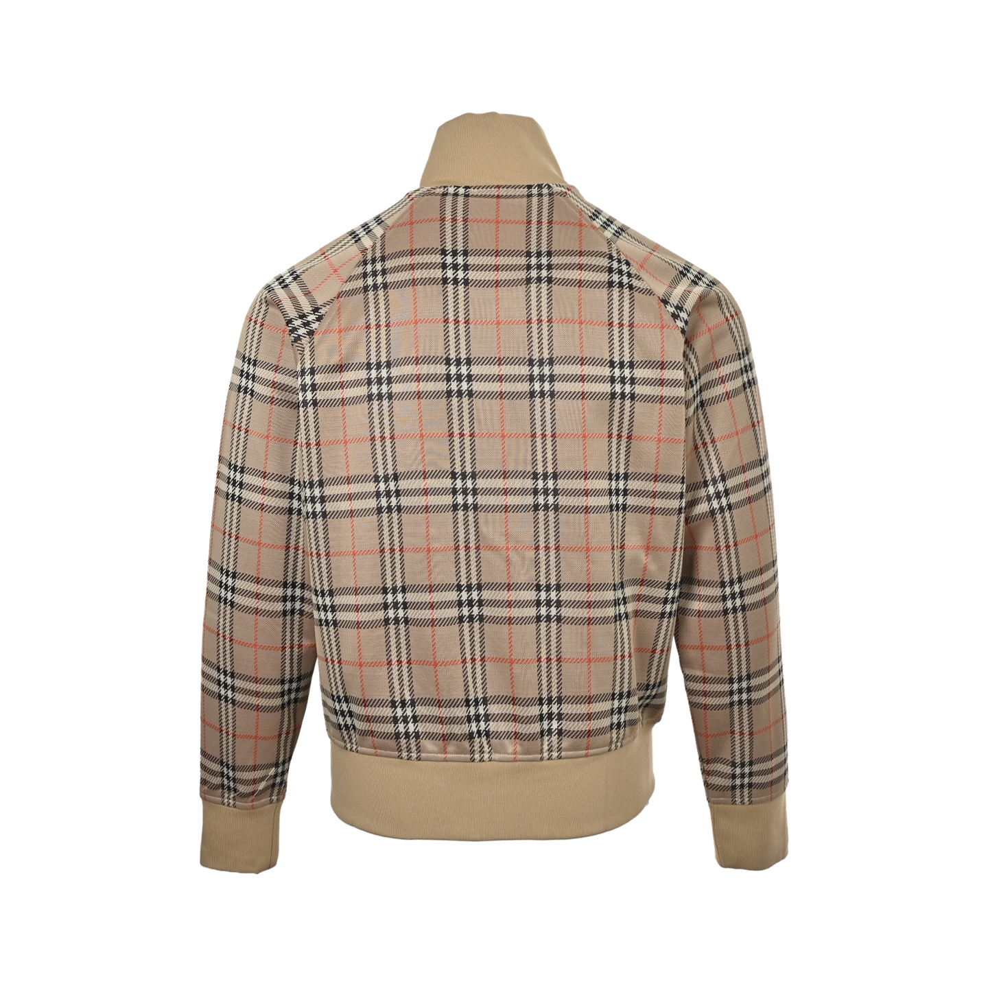 Burberry/巴宝莉 斜纹格纹羊毛混纺拉链针织外套