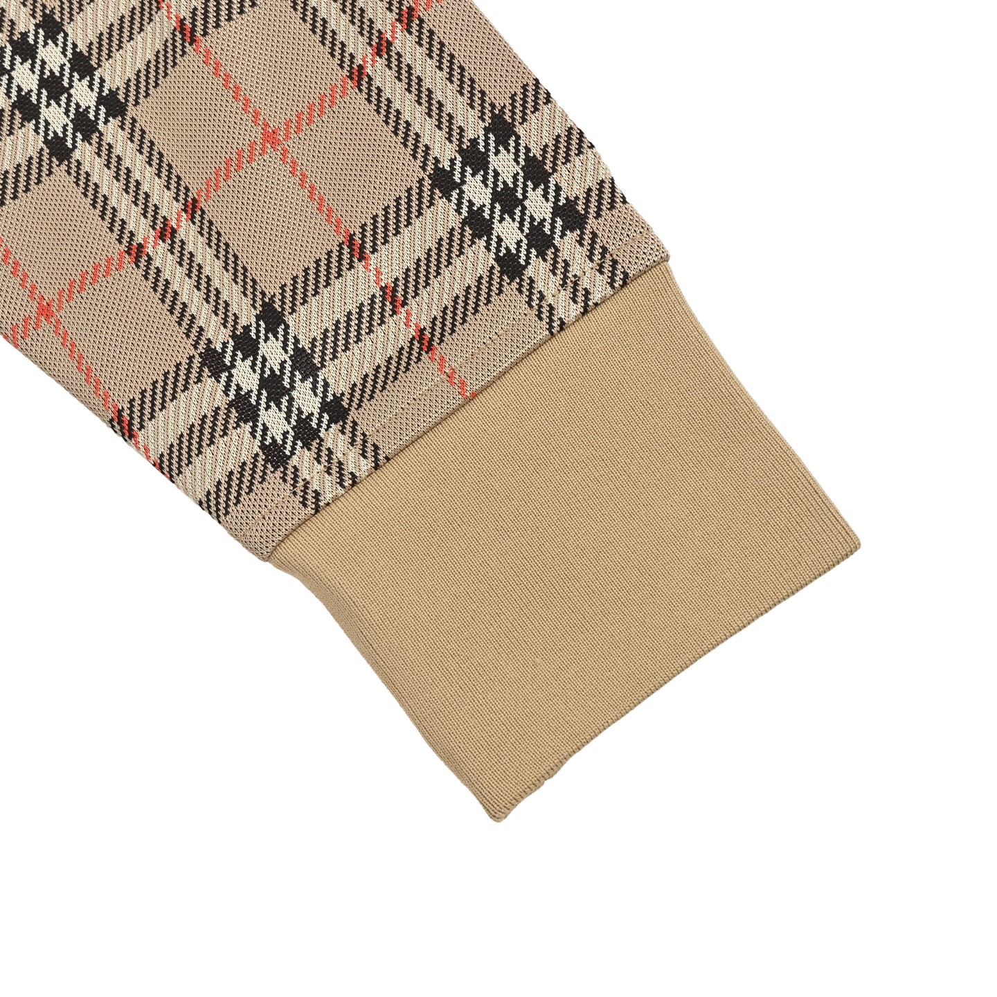Burberry/巴宝莉 斜纹格纹羊毛混纺拉链针织外套