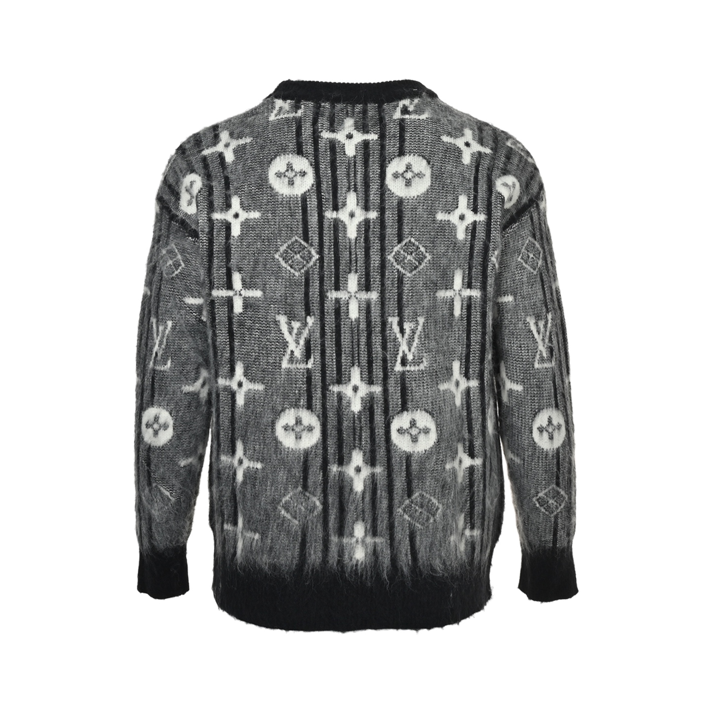 Louis Vuitton/路易威登 全幅老花logo马海毛毛衣 白色老花字母