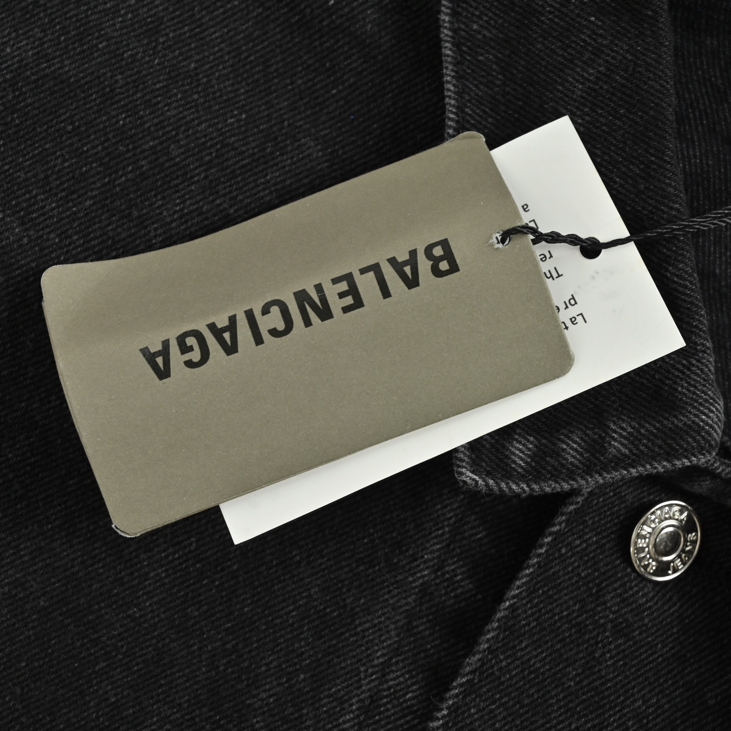 Balenciaga/巴黎世家 后背烫钻logo牛仔外套 黑色牛仔外套