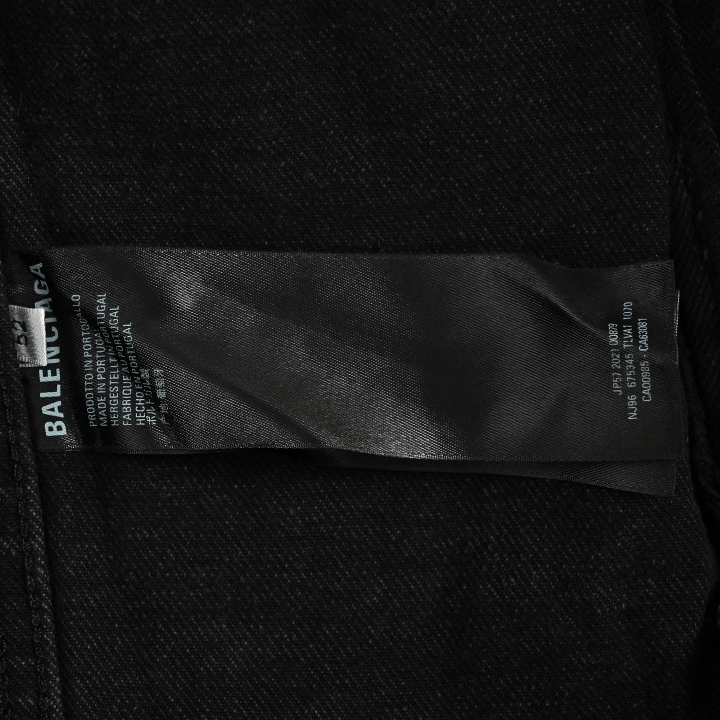 Balenciaga/巴黎世家 后背烫钻logo牛仔外套 黑色牛仔外套