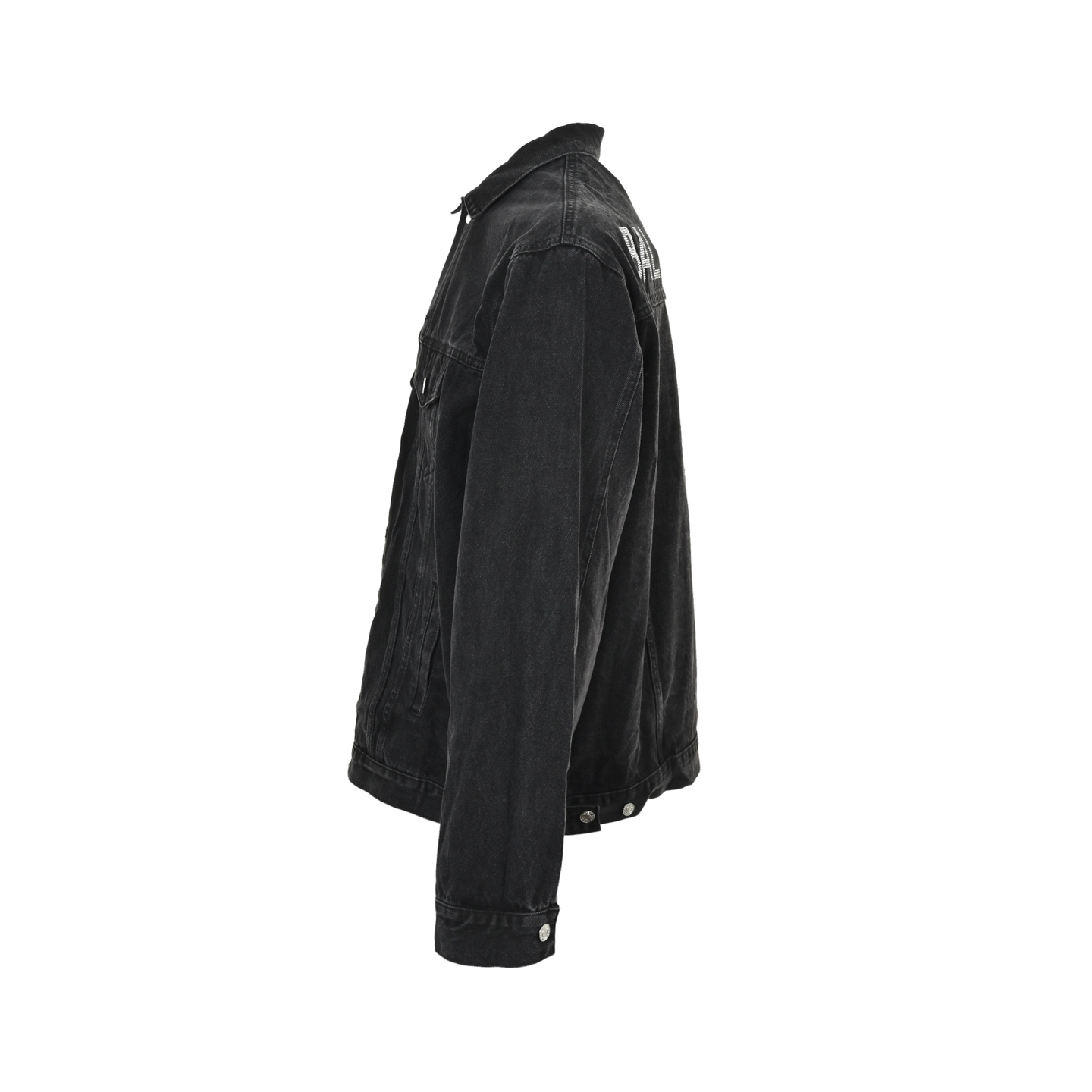 Balenciaga/巴黎世家 后背烫钻logo牛仔外套 黑色牛仔外套