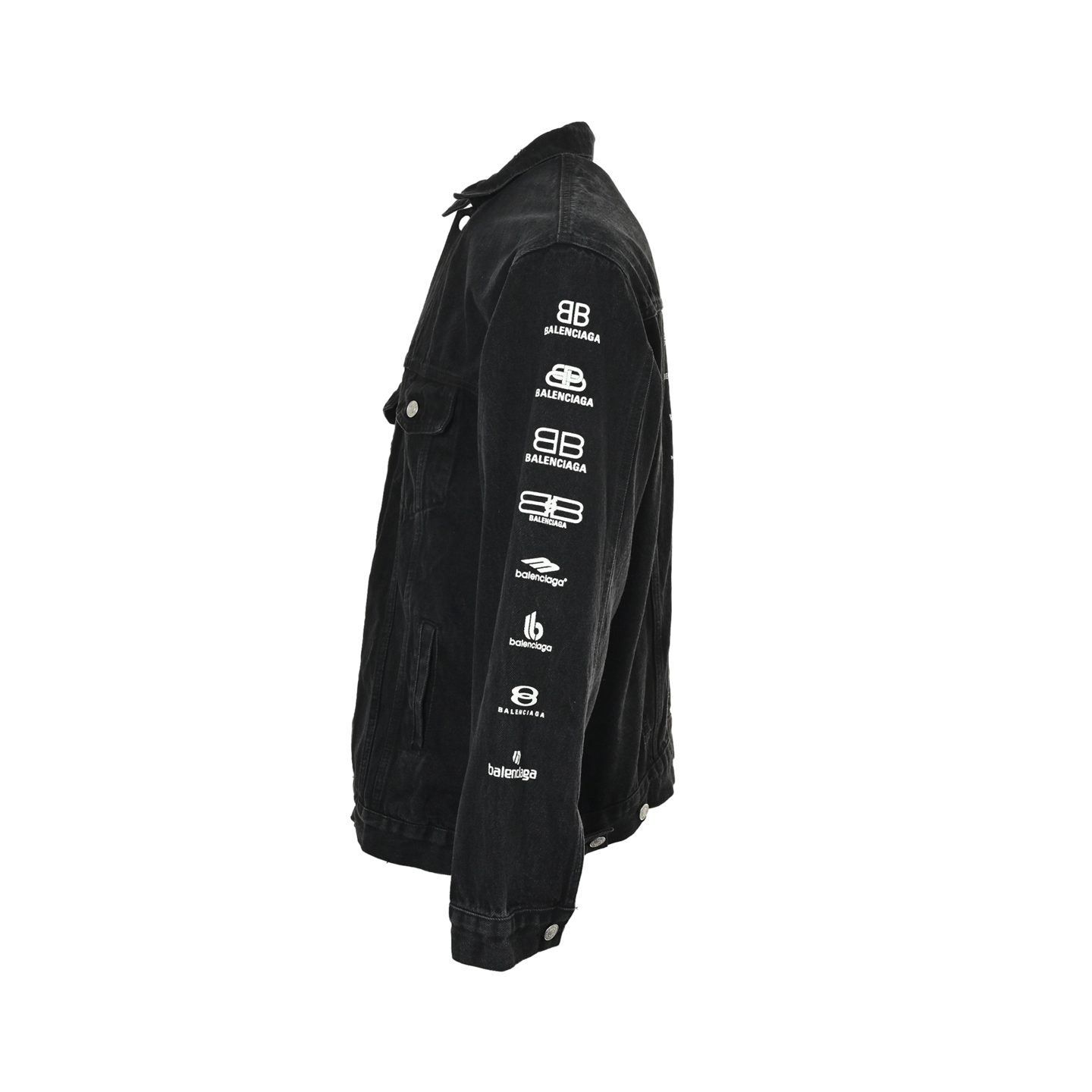 Balenciaga/巴黎世家 后背多标满印logo印花牛仔外套