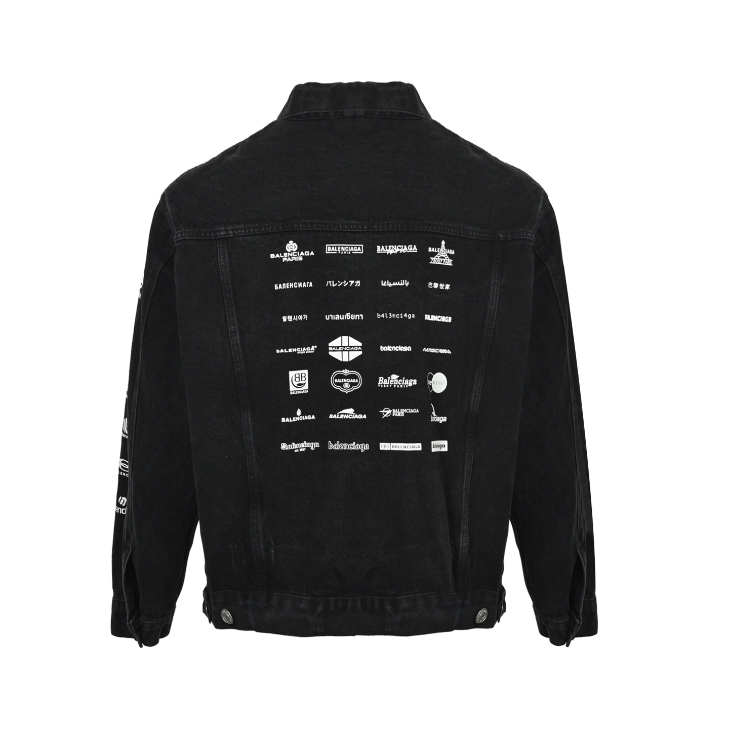 Balenciaga/巴黎世家 后背多标满印logo印花牛仔外套