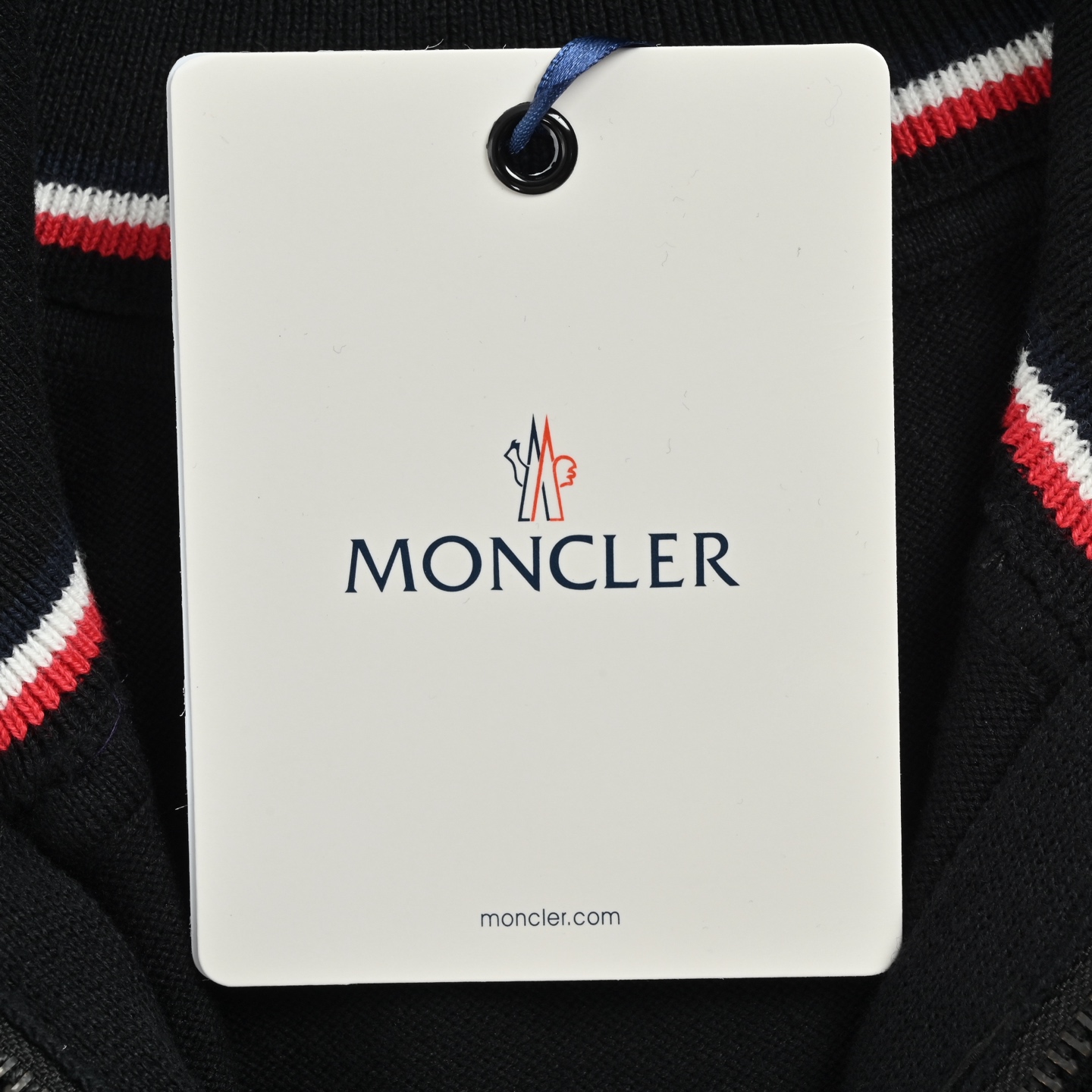 Moncler/蒙口 小标logo半拉链毛衣 黑色 藏蓝 灰