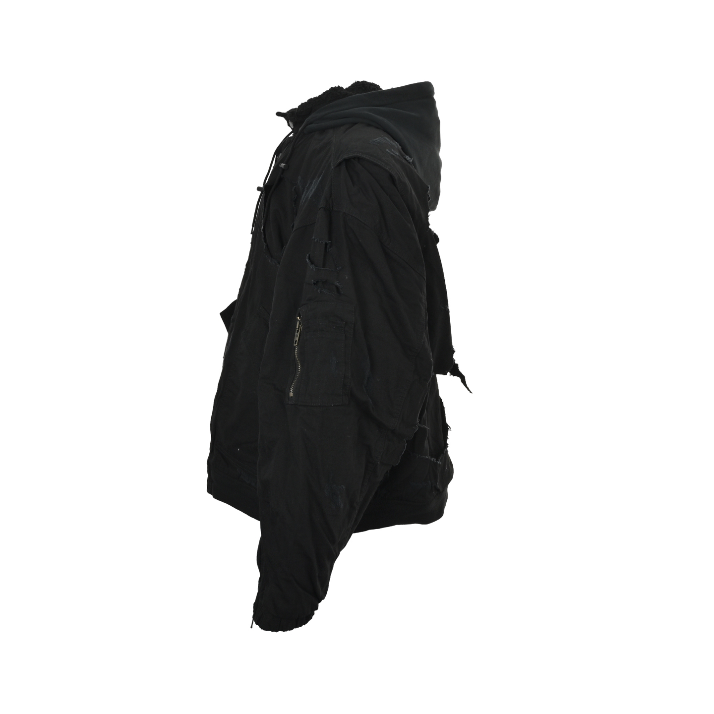 Balenciaga/巴黎世家bomber破洞连帽棉服
