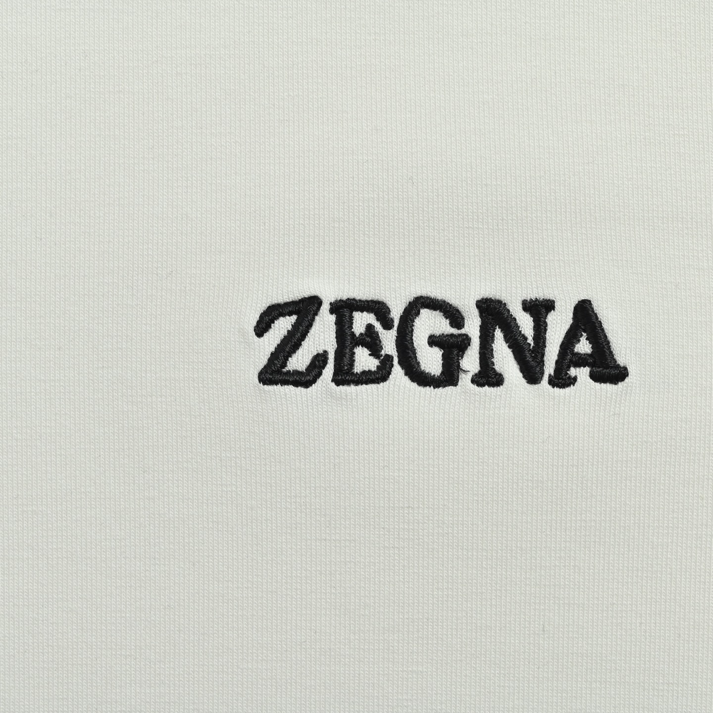 Zegna/杰尼亚 25Fw 简约标志字母刺绣长袖T恤 黑色 白色