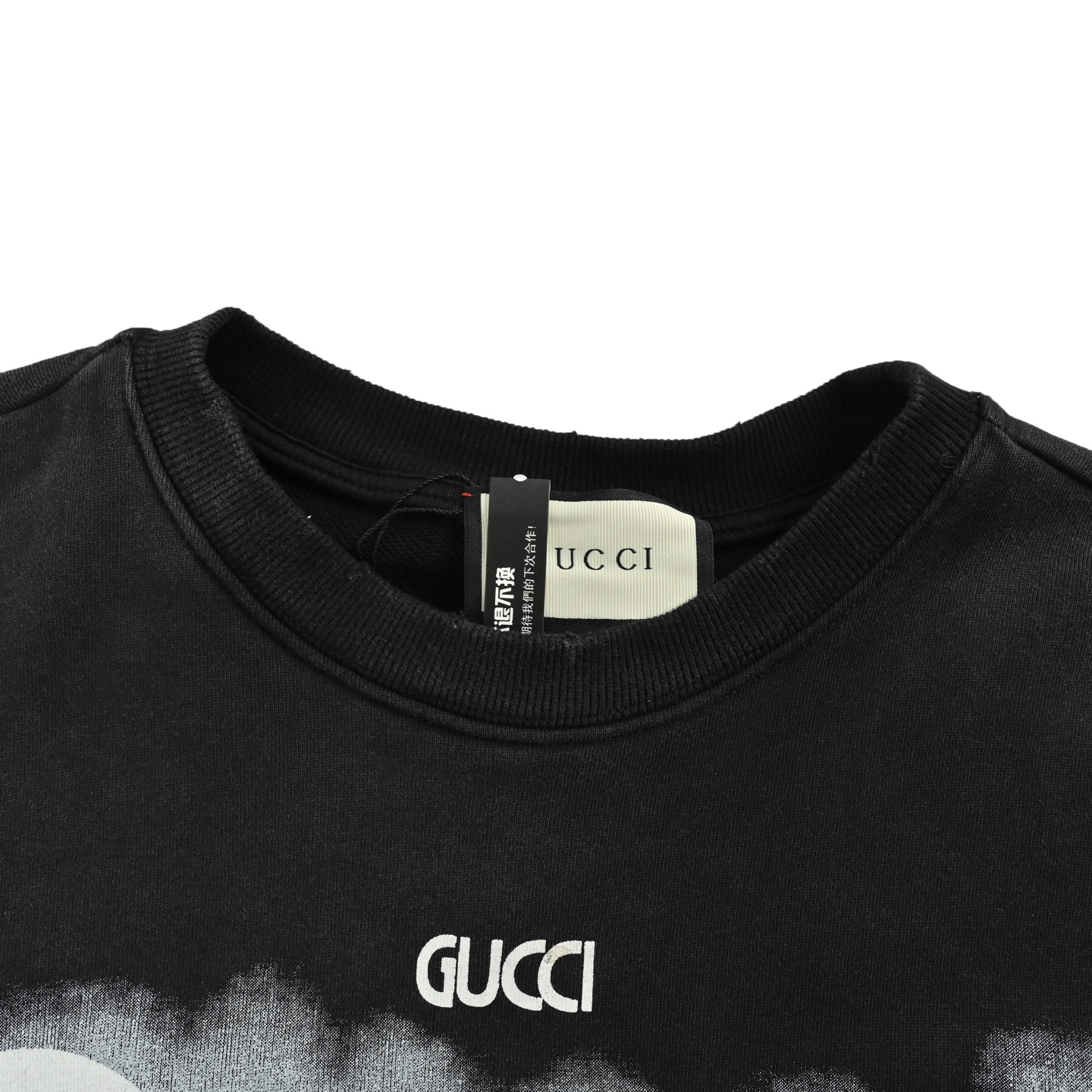 Gucci/古驰 水洗手绘字母字母圆领卫衣
