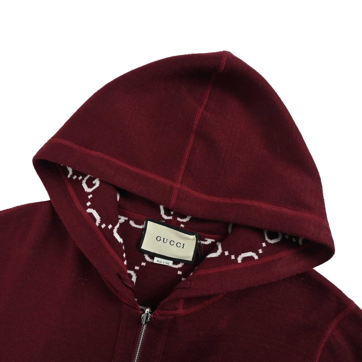 Gucci/古驰 GG提花双面穿拉链毛衣外套