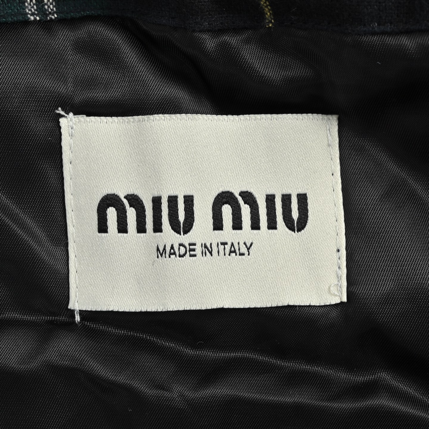 Miu Miu/缪缪 25Fw 绿格纹连帽棉服外套
