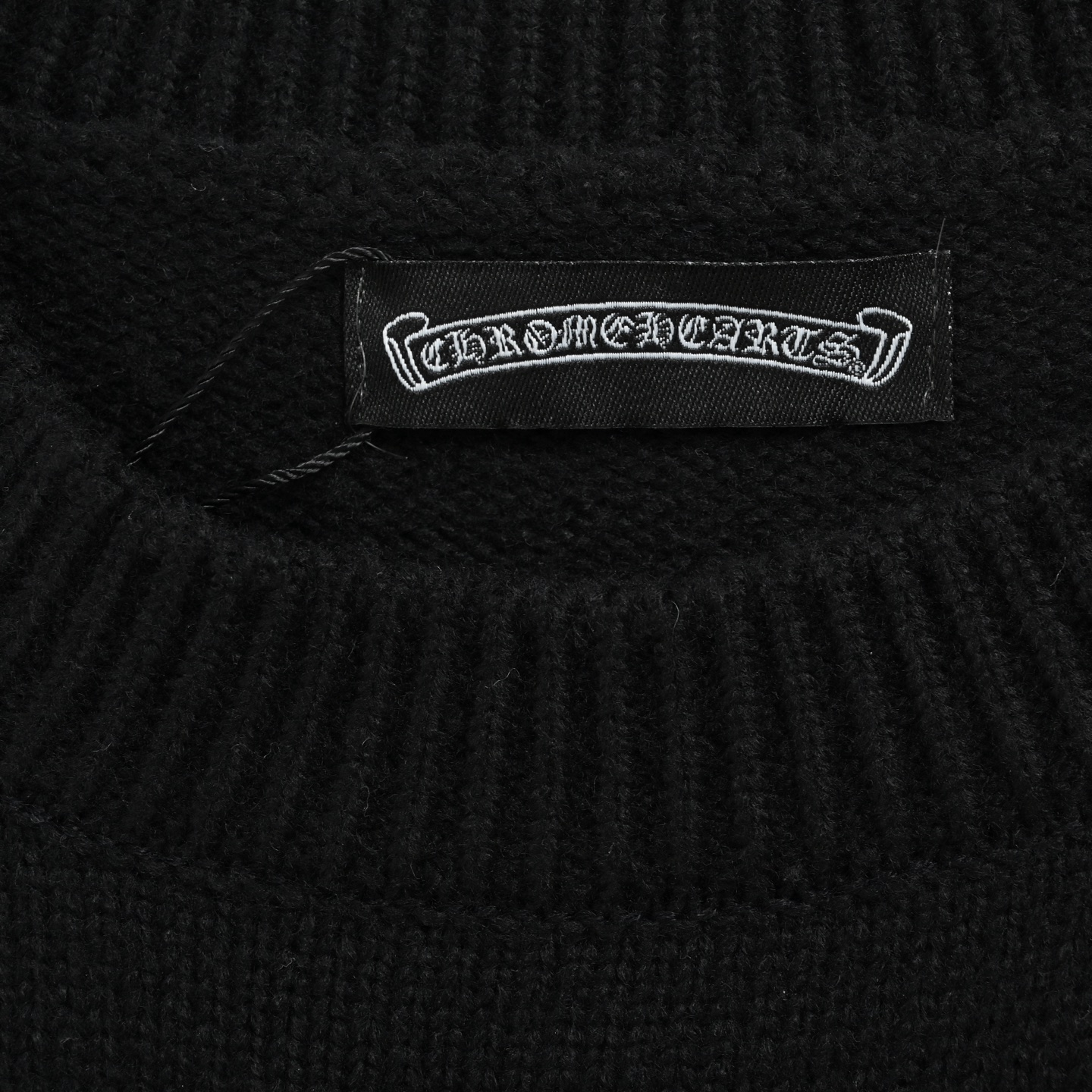 Chrome Hearts/克罗心 刺绣圆盘梵文十字架破洞毛衣