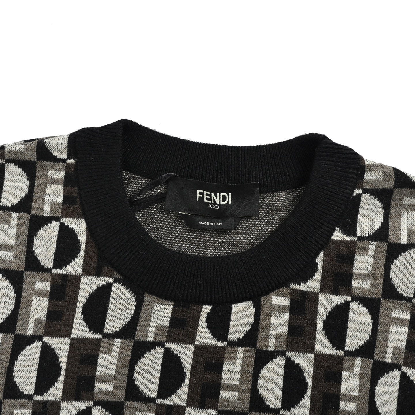 Fendi/芬迪 OPTICA满圆标提花针织毛衣