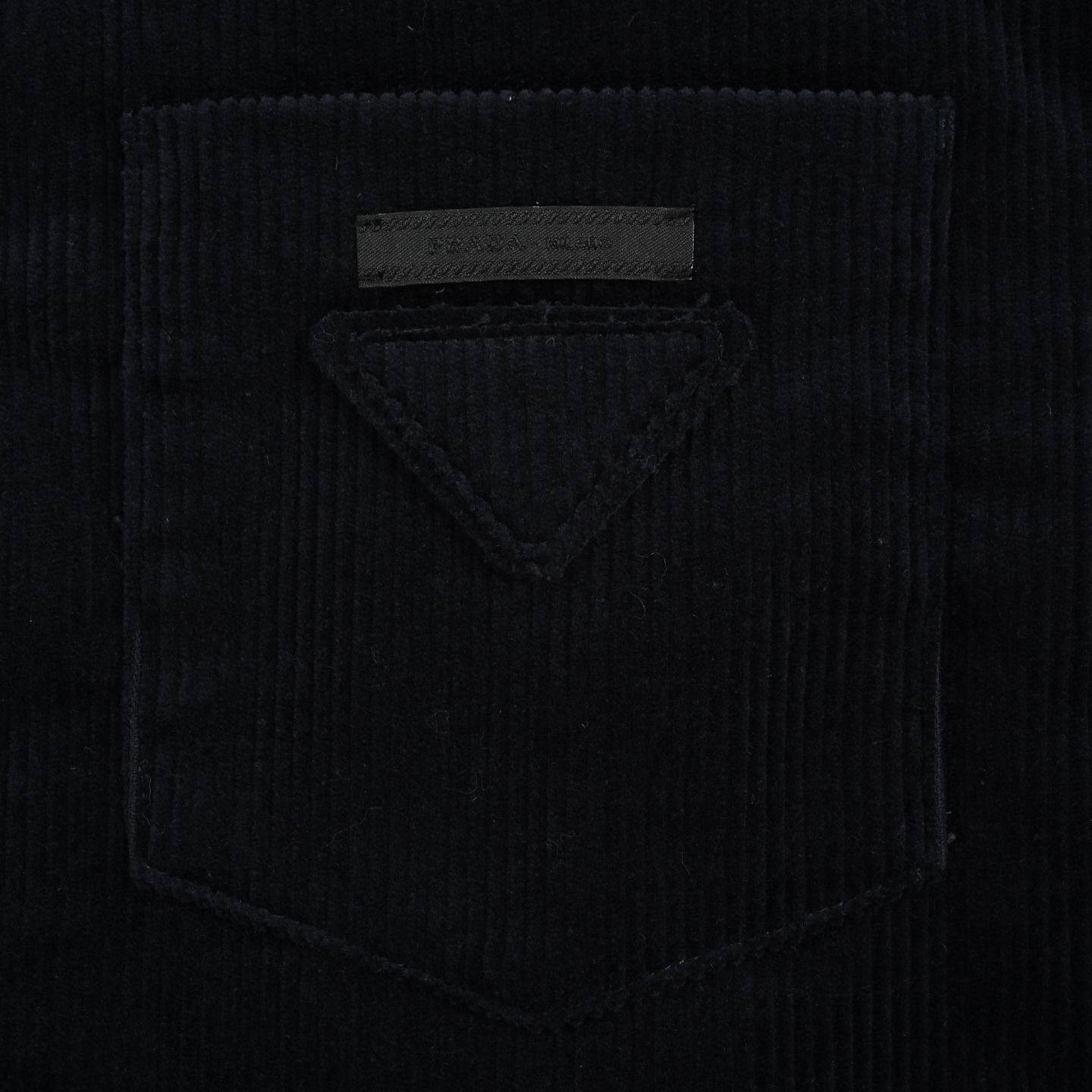 Prada/普拉达 25Fw 口袋三角布标灯芯绒棉服外套