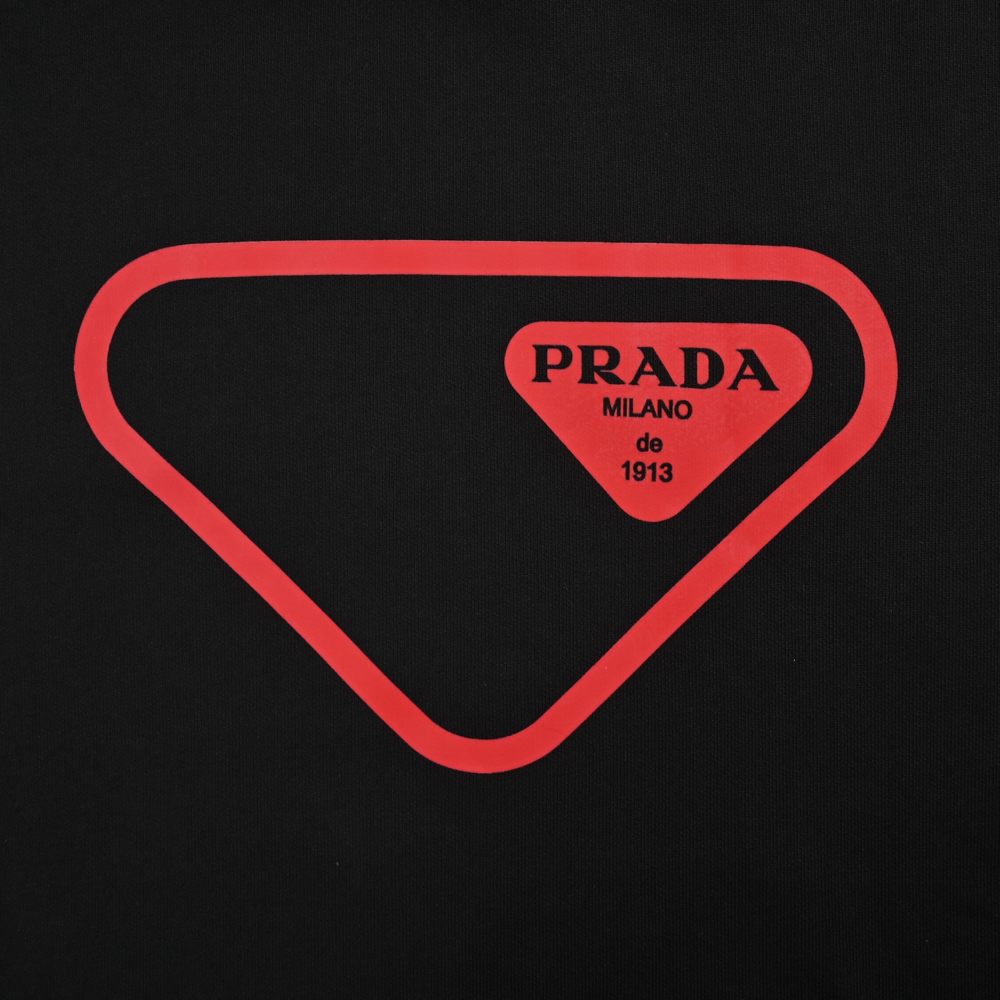 Prada/普拉达 25Fw 双三角标印花圆领卫衣 宽松