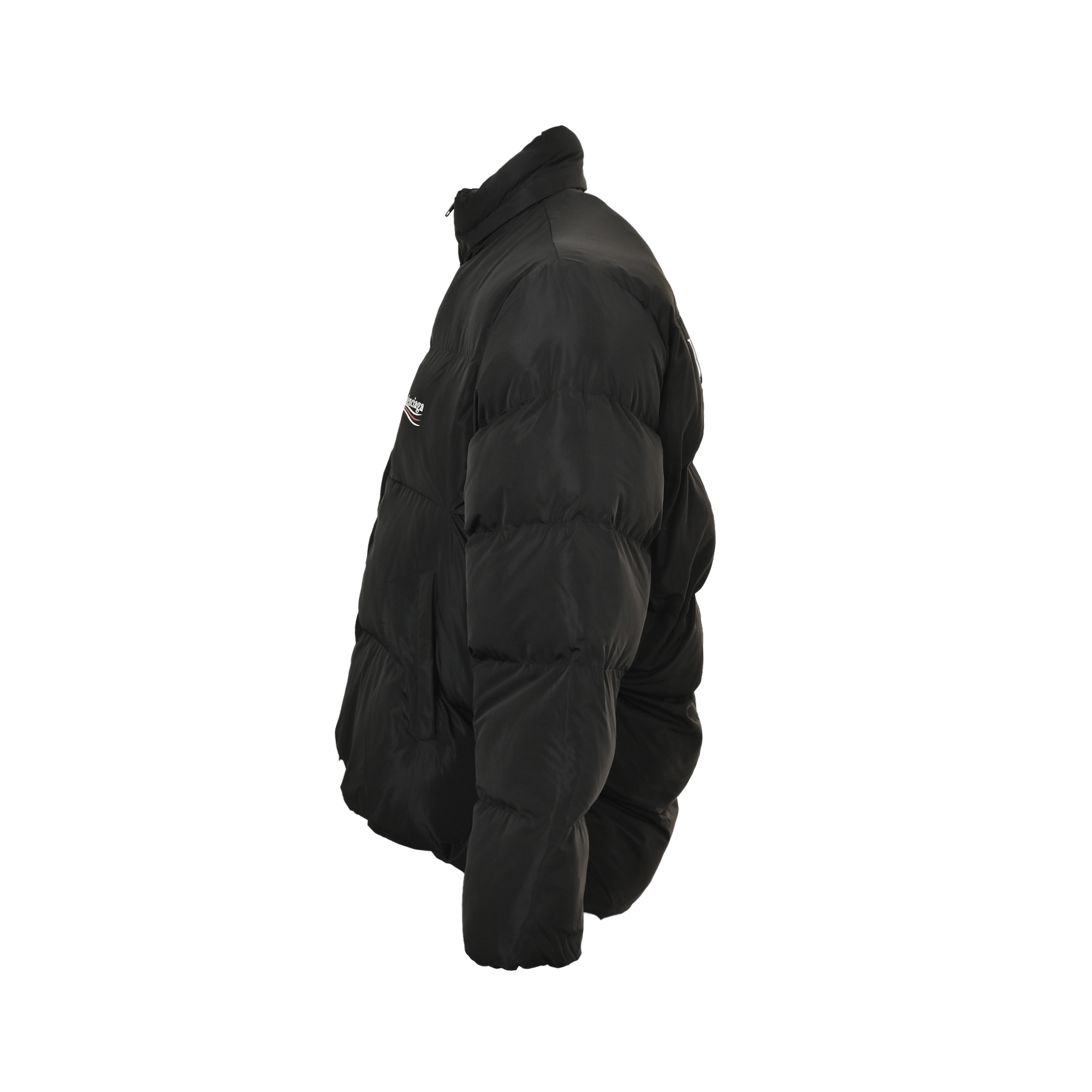 Balenciaga/巴黎世家 经典可乐海浪印花茧型棉服外套 黑色