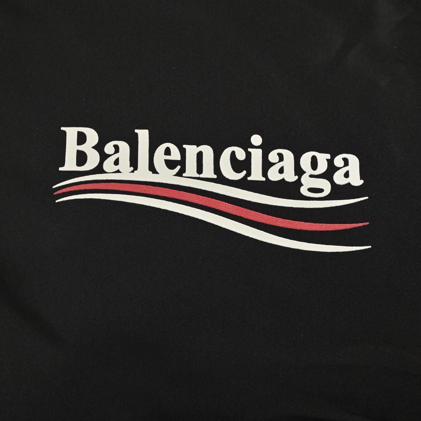 Balenciaga/巴黎世家 经典可乐海浪印花茧型棉服外套 黑色