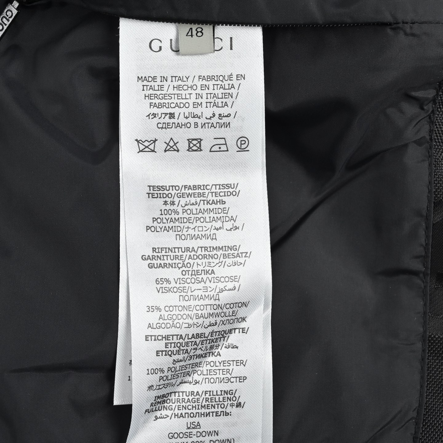 Gucci/古驰 GG字母暗纹提花羽绒服 Gucci新款羽绒服2022字母提花羽绒老花满印羽绒棉服外套