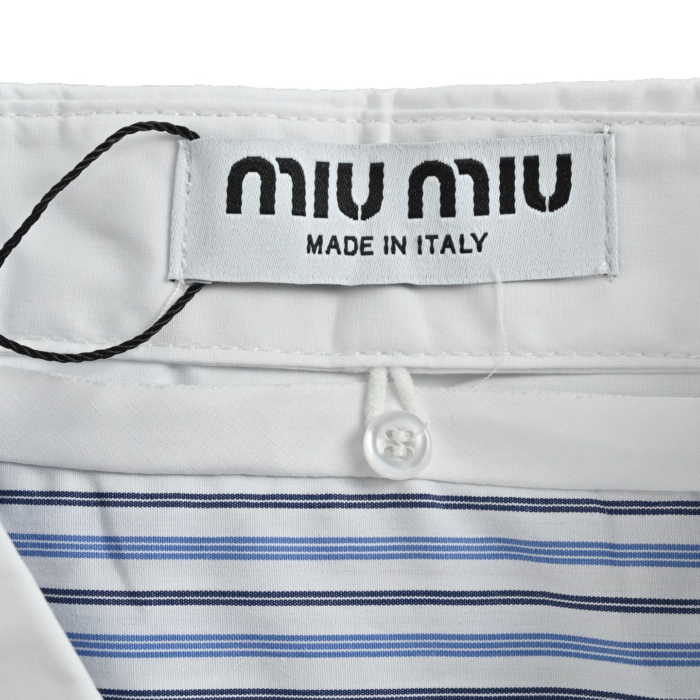 Miu Miu/缪缪 字母刺绣条纹衬衫