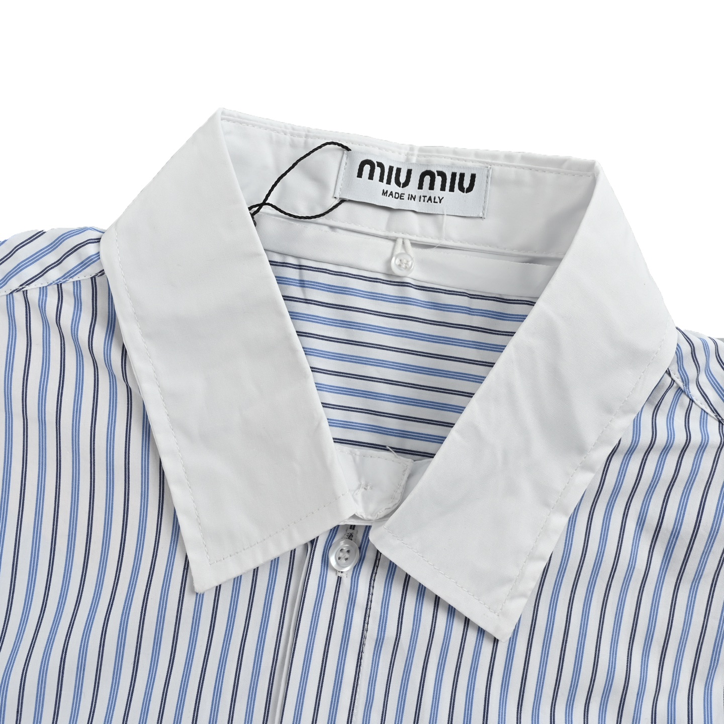 Miu Miu/缪缪 字母刺绣条纹衬衫