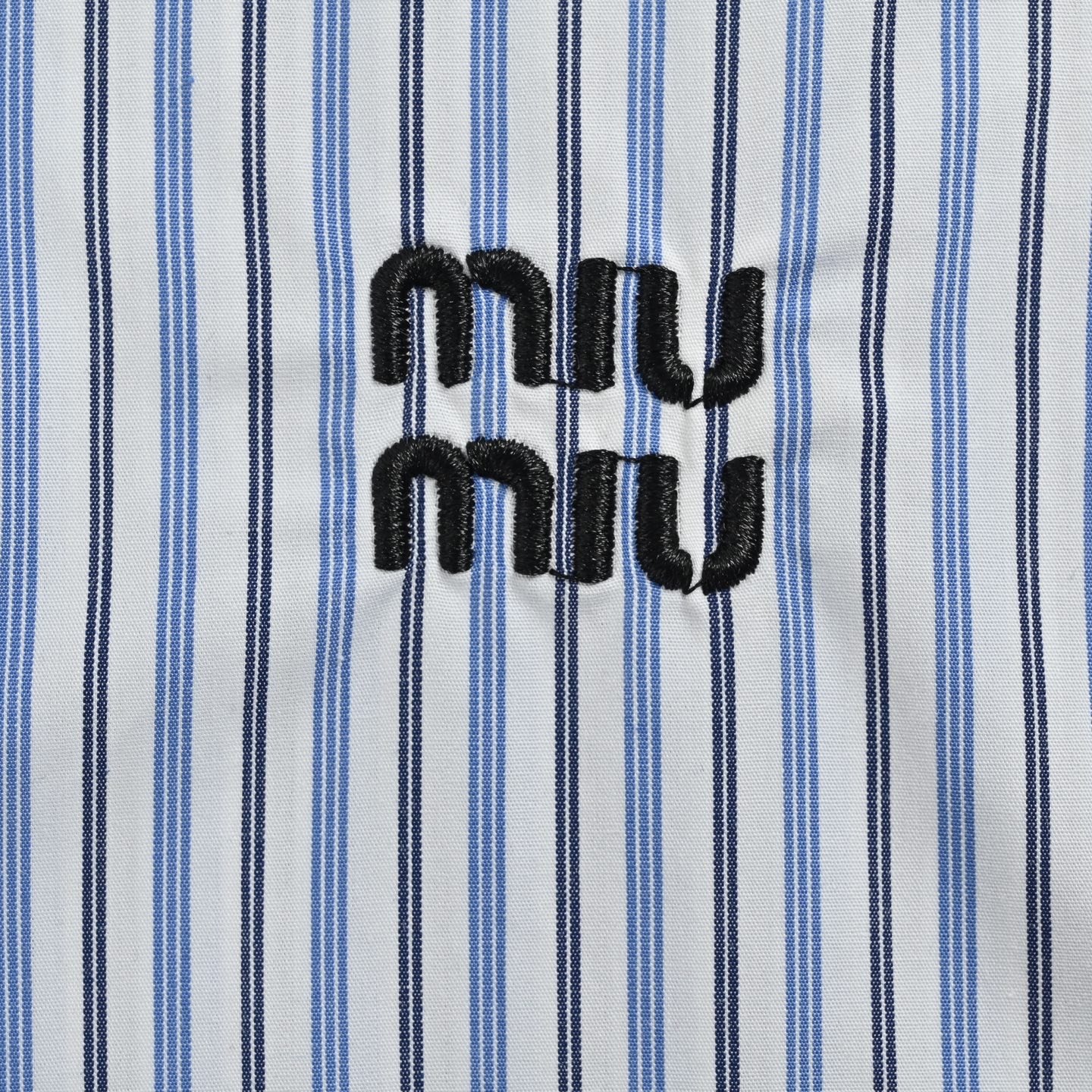 Miu Miu/缪缪 字母刺绣条纹衬衫