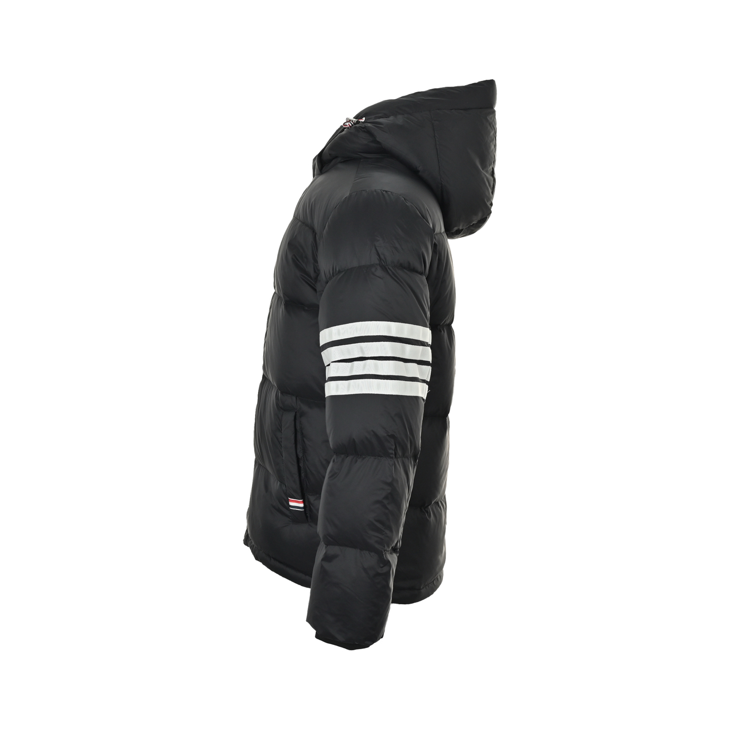 Thom Browne/汤姆布朗 四杠织带连帽羽绒服 90白鸭绒加厚连帽羽绒服