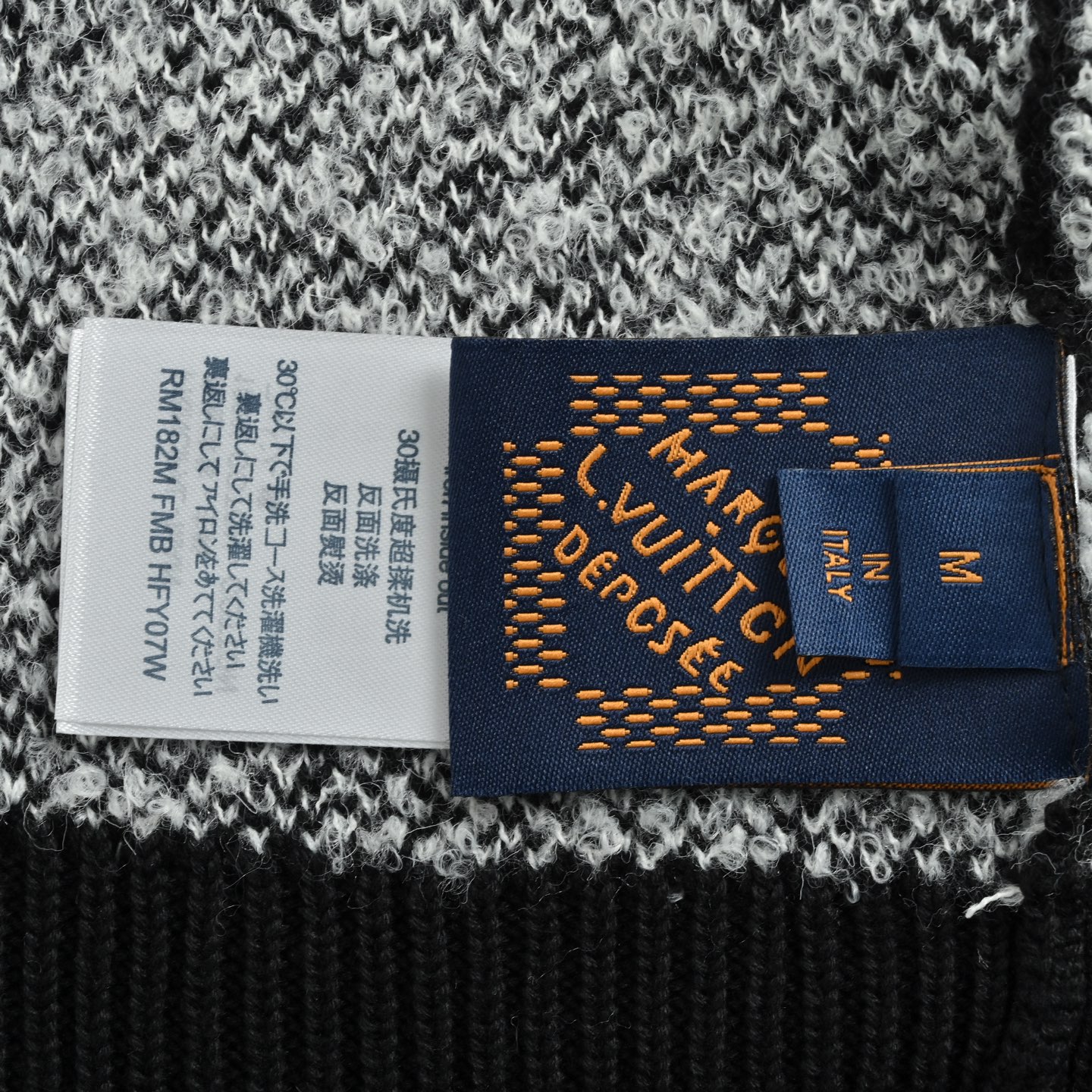 Louis Vuitton/路易威登 24Fw 棋盘格几何纹理线条针织毛衣