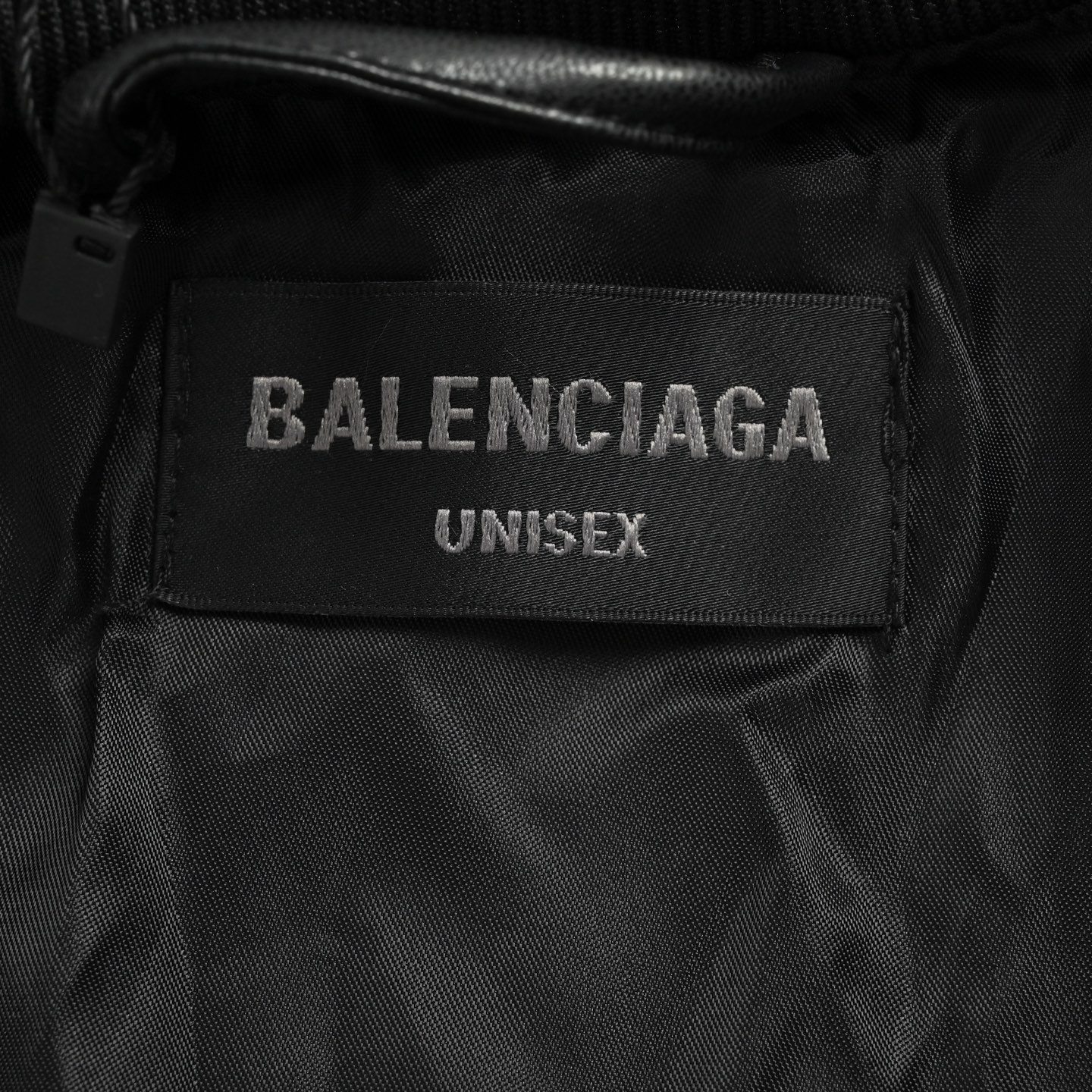 Balenciaga/巴黎世家 兰博基尼联名刺绣棒球飞行皮夹克黑色