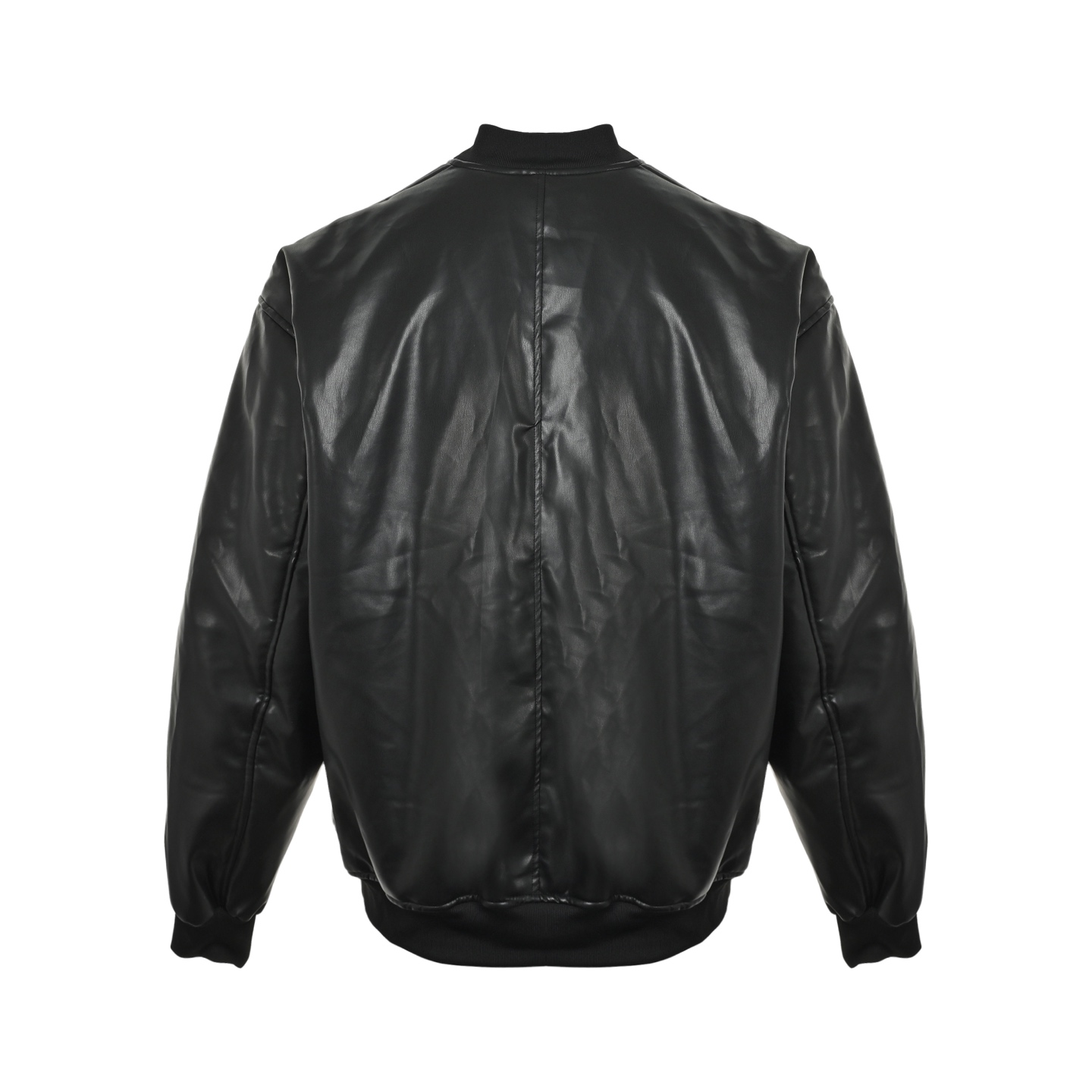 Balenciaga/巴黎世家 兰博基尼联名刺绣棒球飞行皮夹克黑色