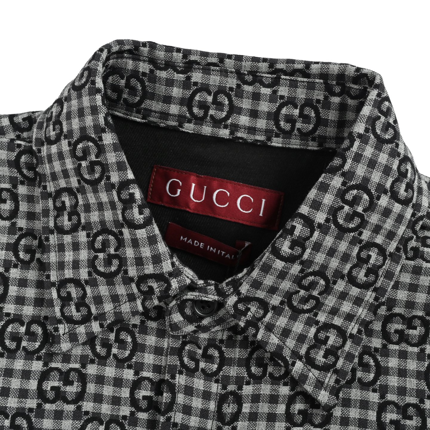 Gucci/古驰 满幅提花格纹长袖衬衫