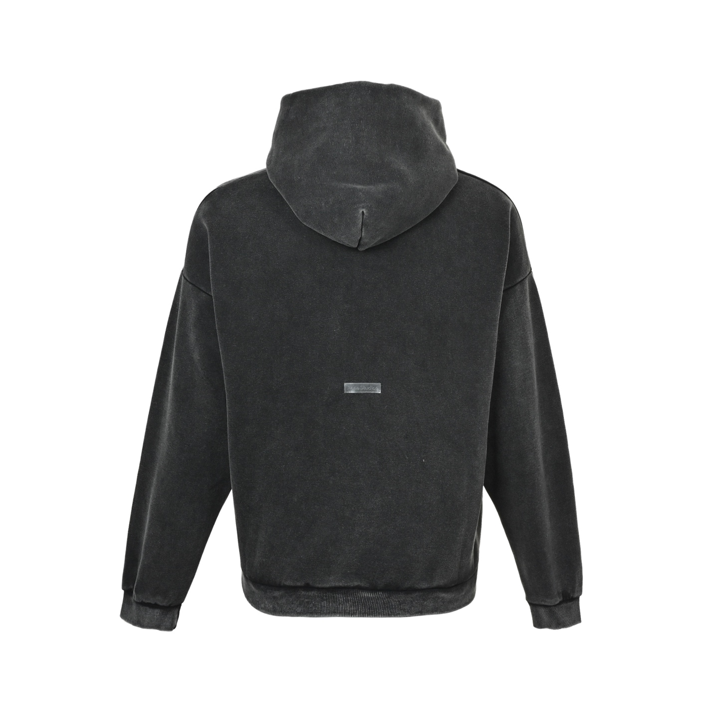Acne Studios 水洗褪色后背小硅胶做旧连帽卫衣 洗水黑