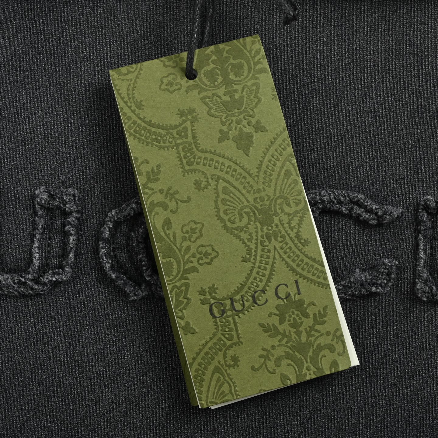 Gucci/古驰 贴布字母水洗做旧怨灵卫衣 洗水黑