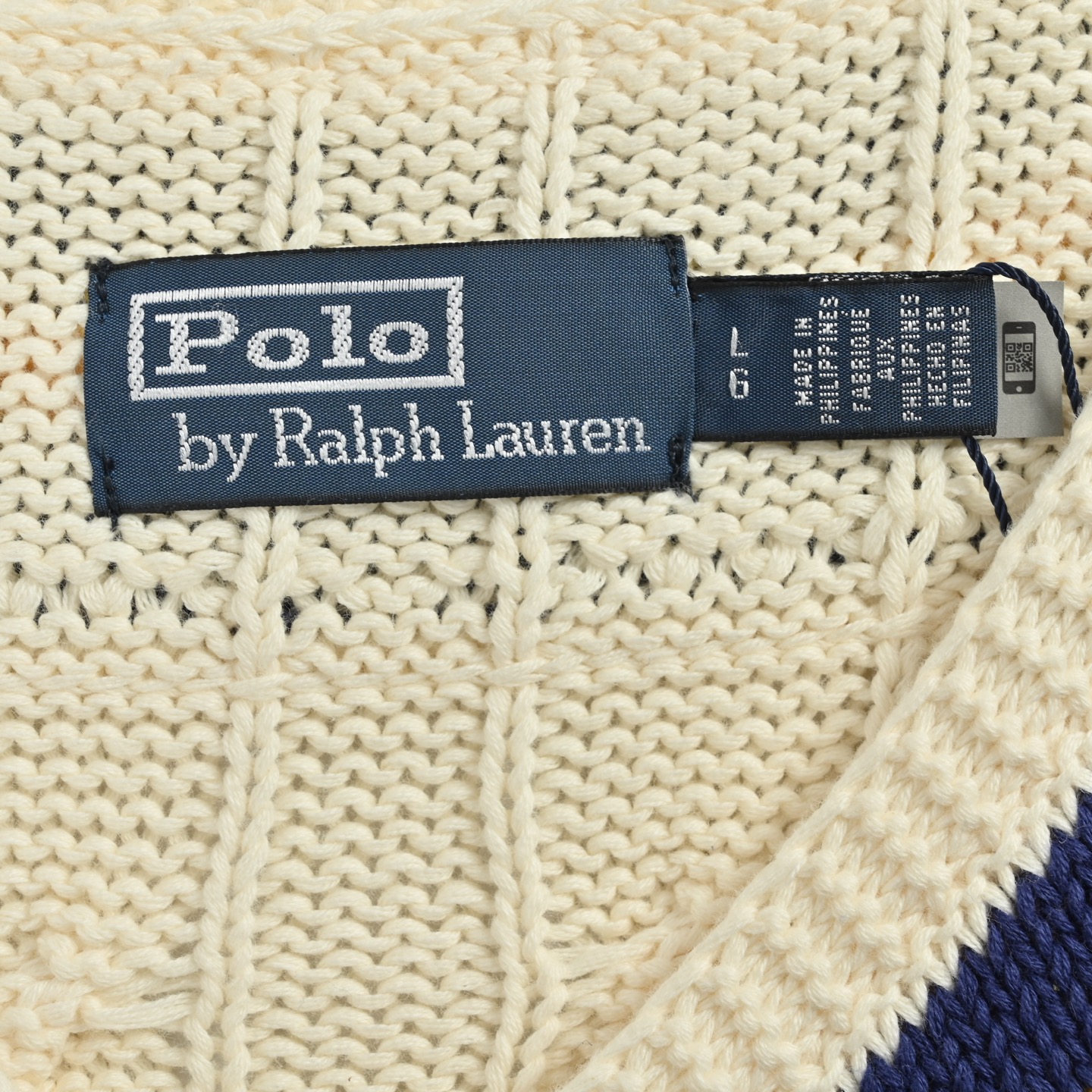RALPH LAUREN/拉夫劳伦 网球绞花V领编织毛衣