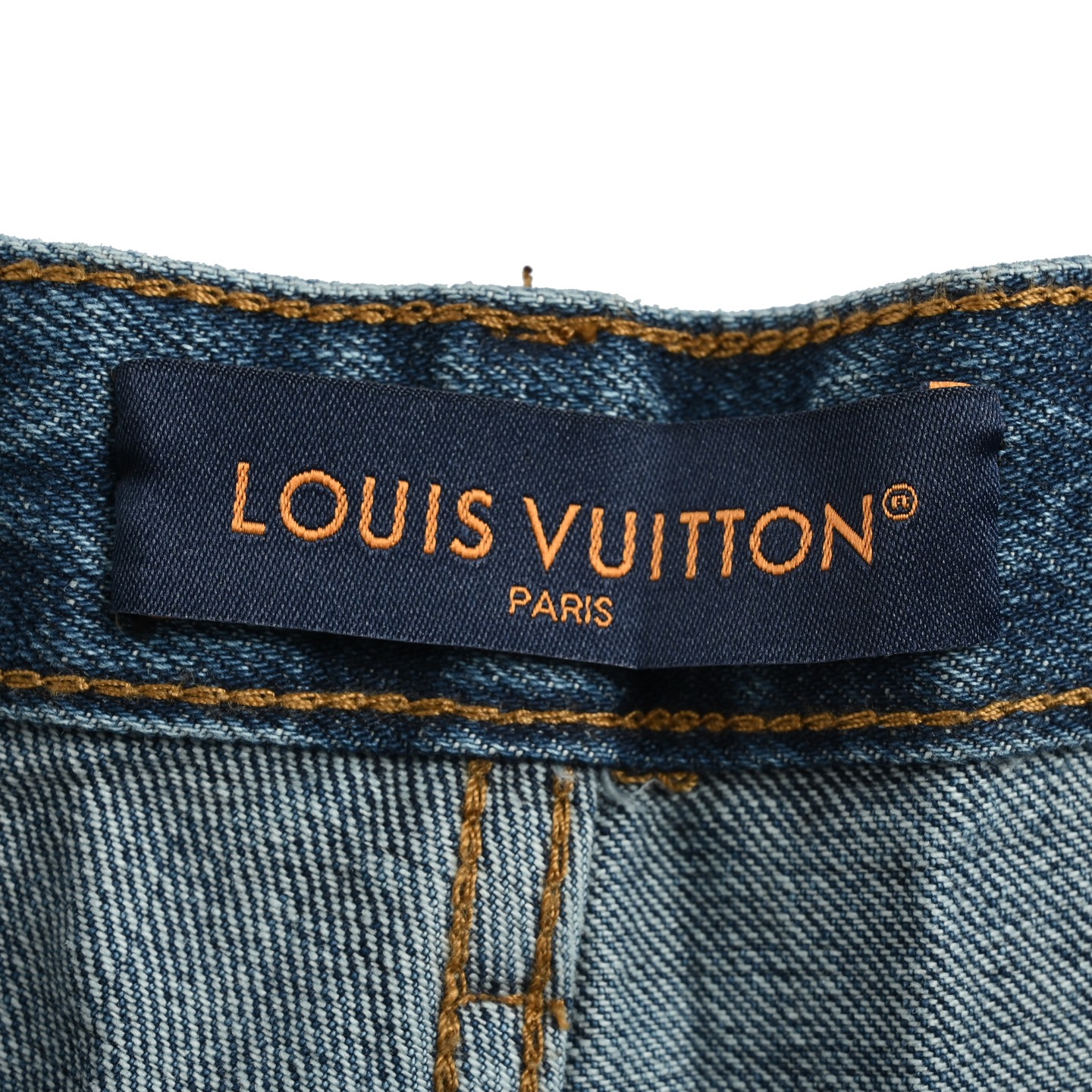 Louis Vuitton/路易威登 25Fw 波浪线条水洗牛仔裤 手擦猫须 酵洗底色 马骝 怀旧