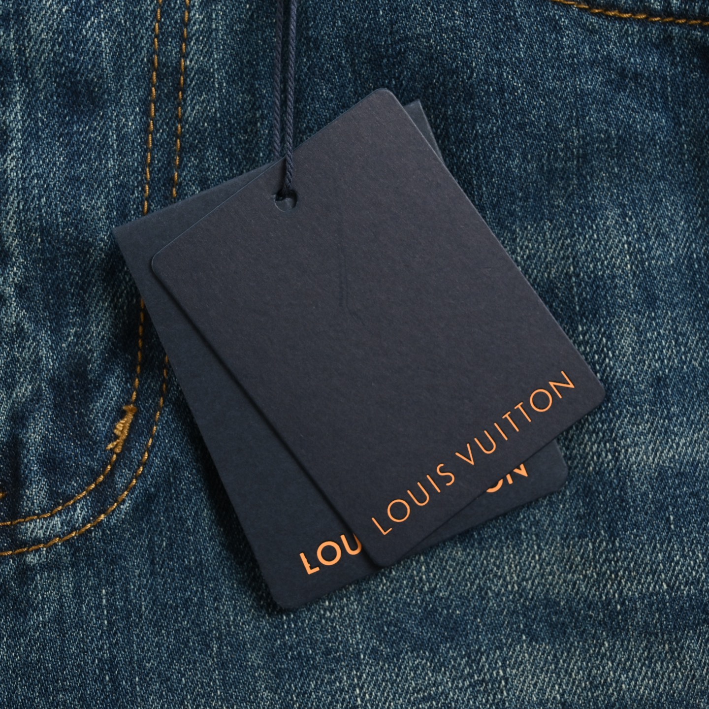 Louis Vuitton/路易威登 25Fw 波浪线条水洗牛仔裤 手擦猫须 酵洗底色 马骝 怀旧