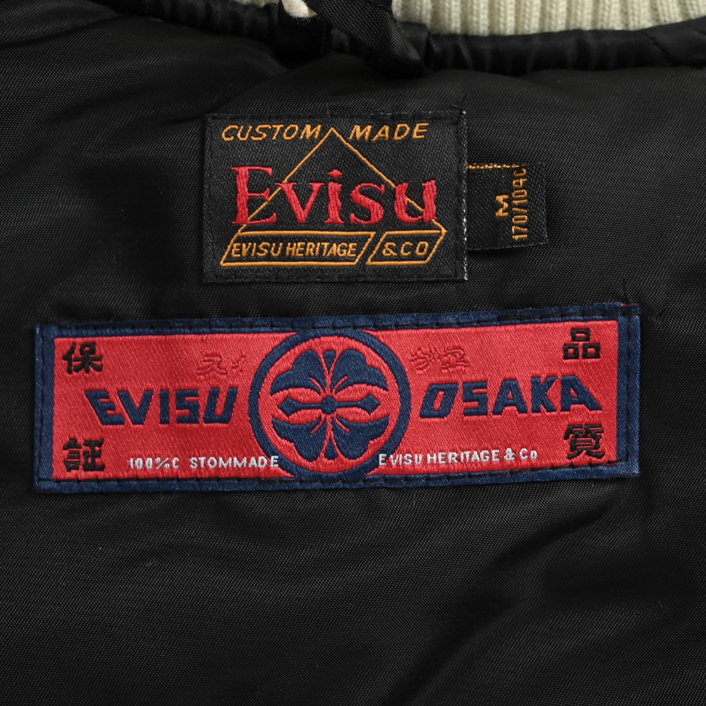 Evisu/福神 五福神鹿刺绣拼接复古字母棒球服
