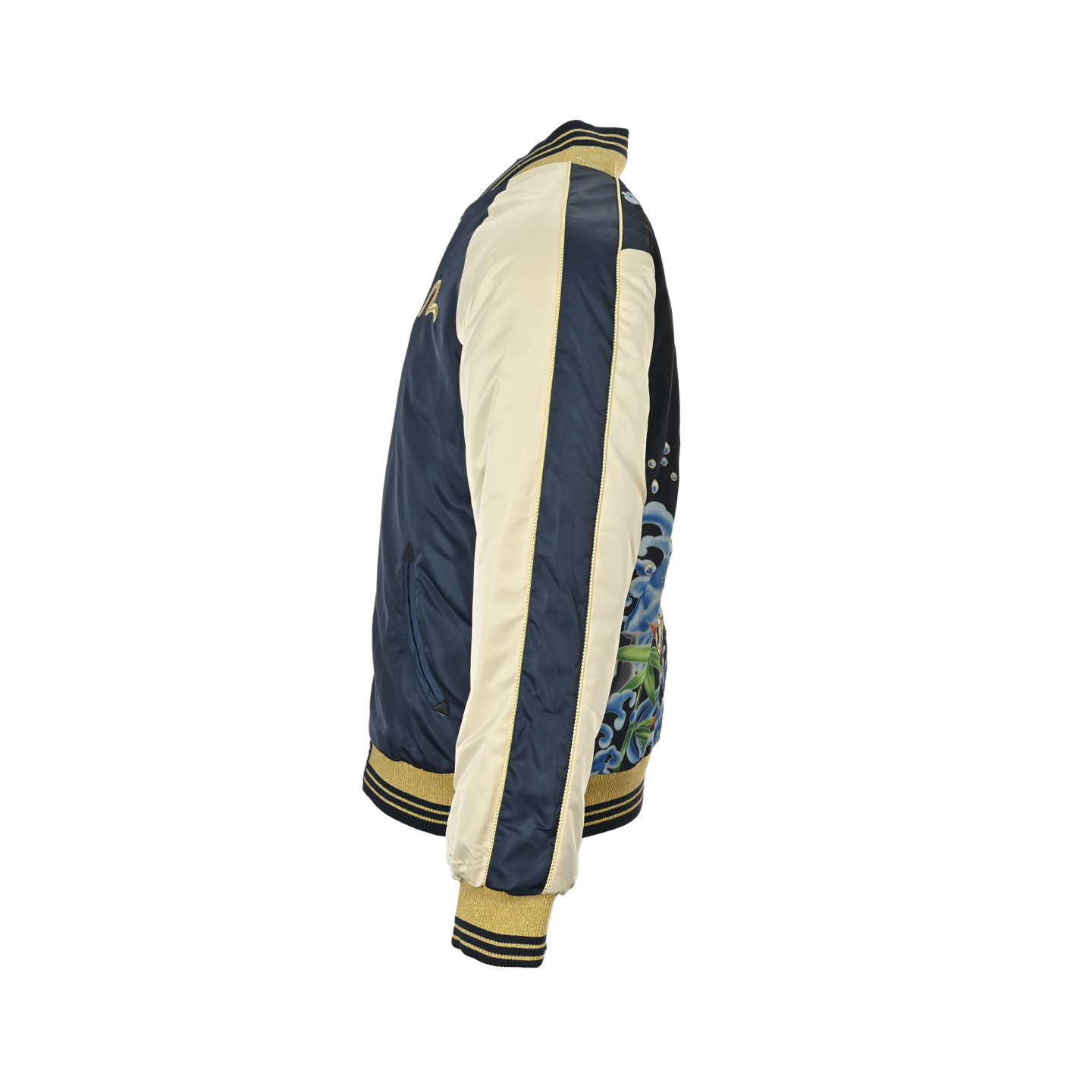 Evisu/福神 25Fw 锦鲤踏浪刺绣棉服外套