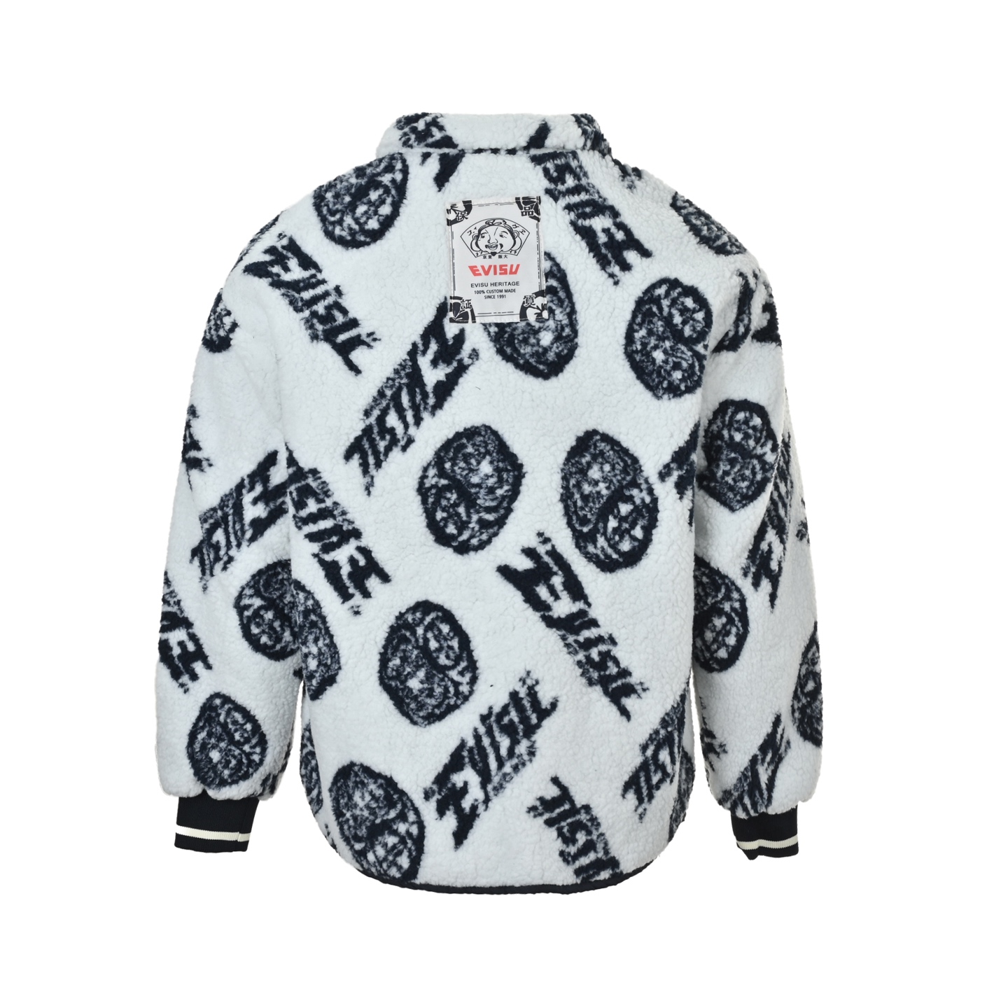 Evisu/福神 25Fw 满印羊羔绒外套 EVISU的拉链外套以提花面料打造