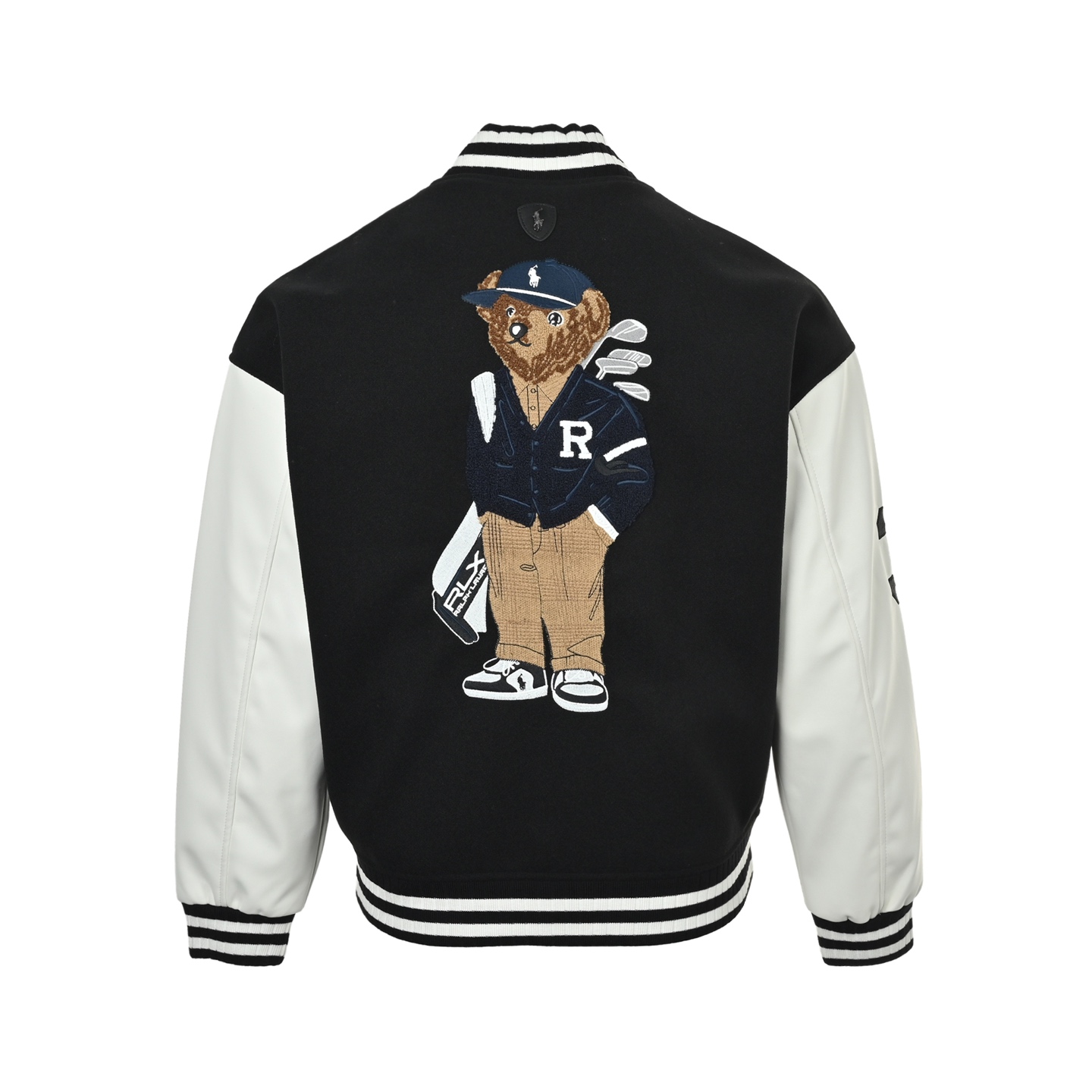 RALPH LAUREN/拉夫劳伦 马标刺绣拼接棒球服夹克外套