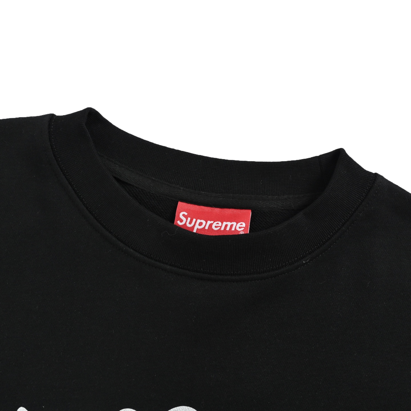 Supreme Handstyle Tee 线条草写字母涂鸦圆领卫衣 黑色