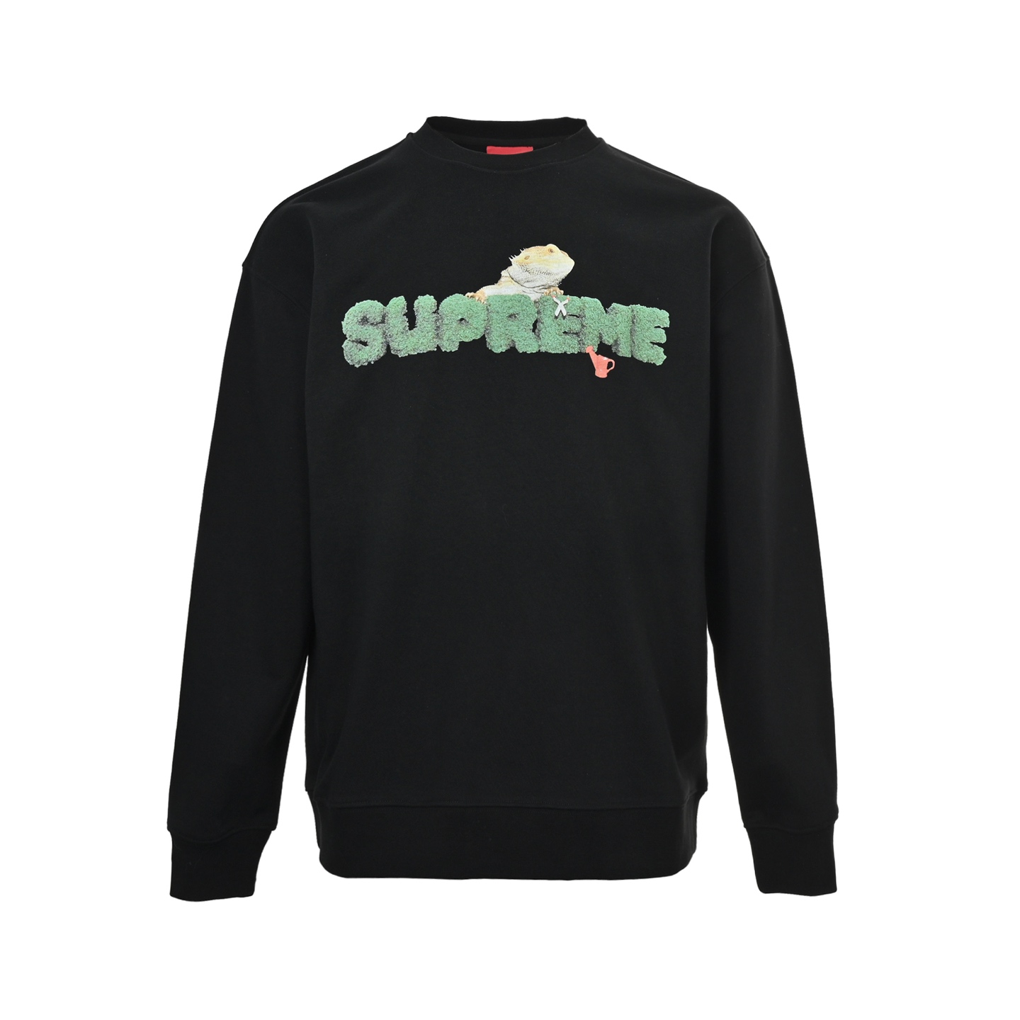 本地自取：💰200
Supreme Lizard Tee 蜥蜴图案logo圆领卫衣
颜色：黑色
穿着方式：圆领
面料：棉
Size:S-XL