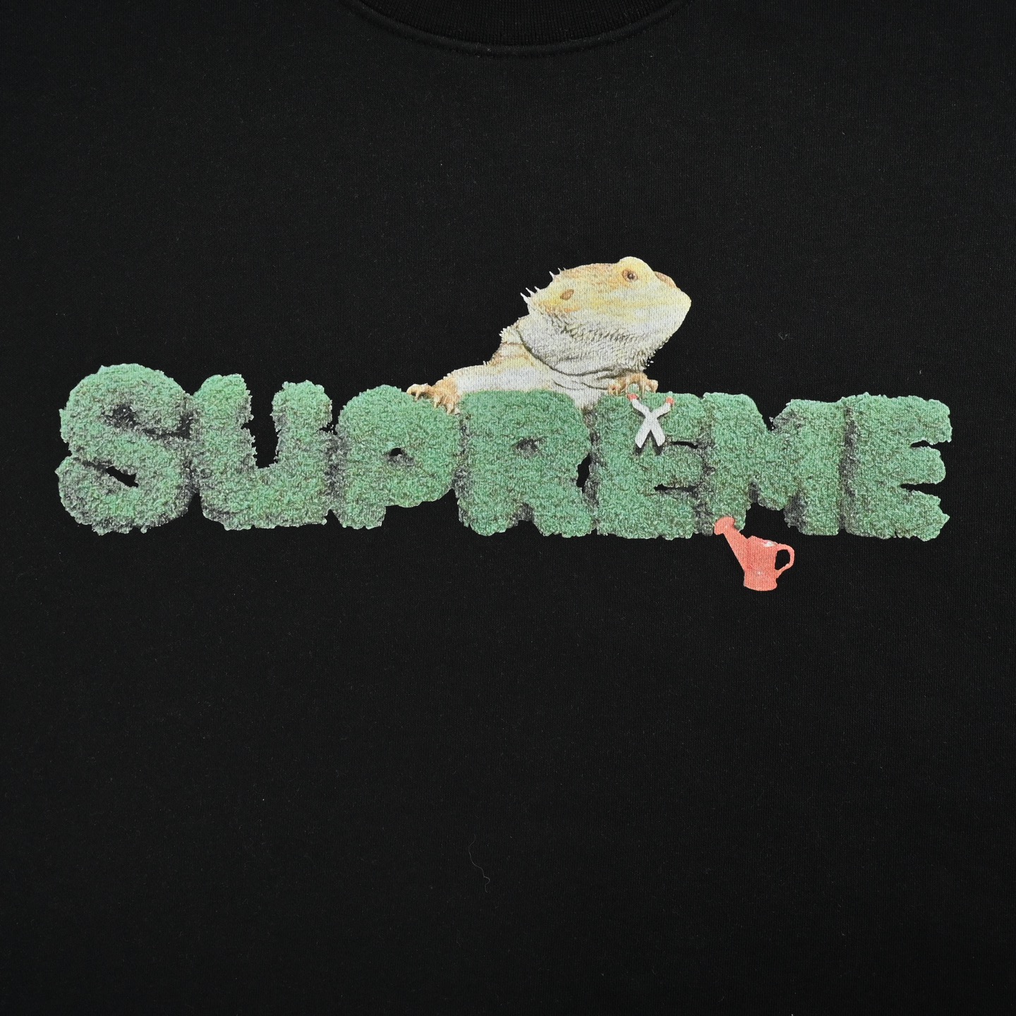 Supreme Lizard Tee 蜥蜴图案logo圆领卫衣 黑色
