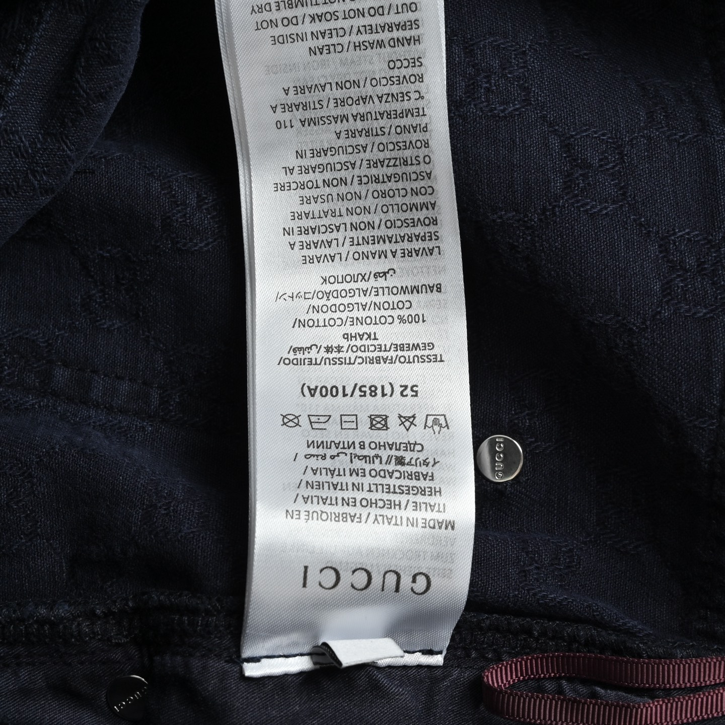 Gucci/古驰 暗纹满印提花渐变牛仔裤
