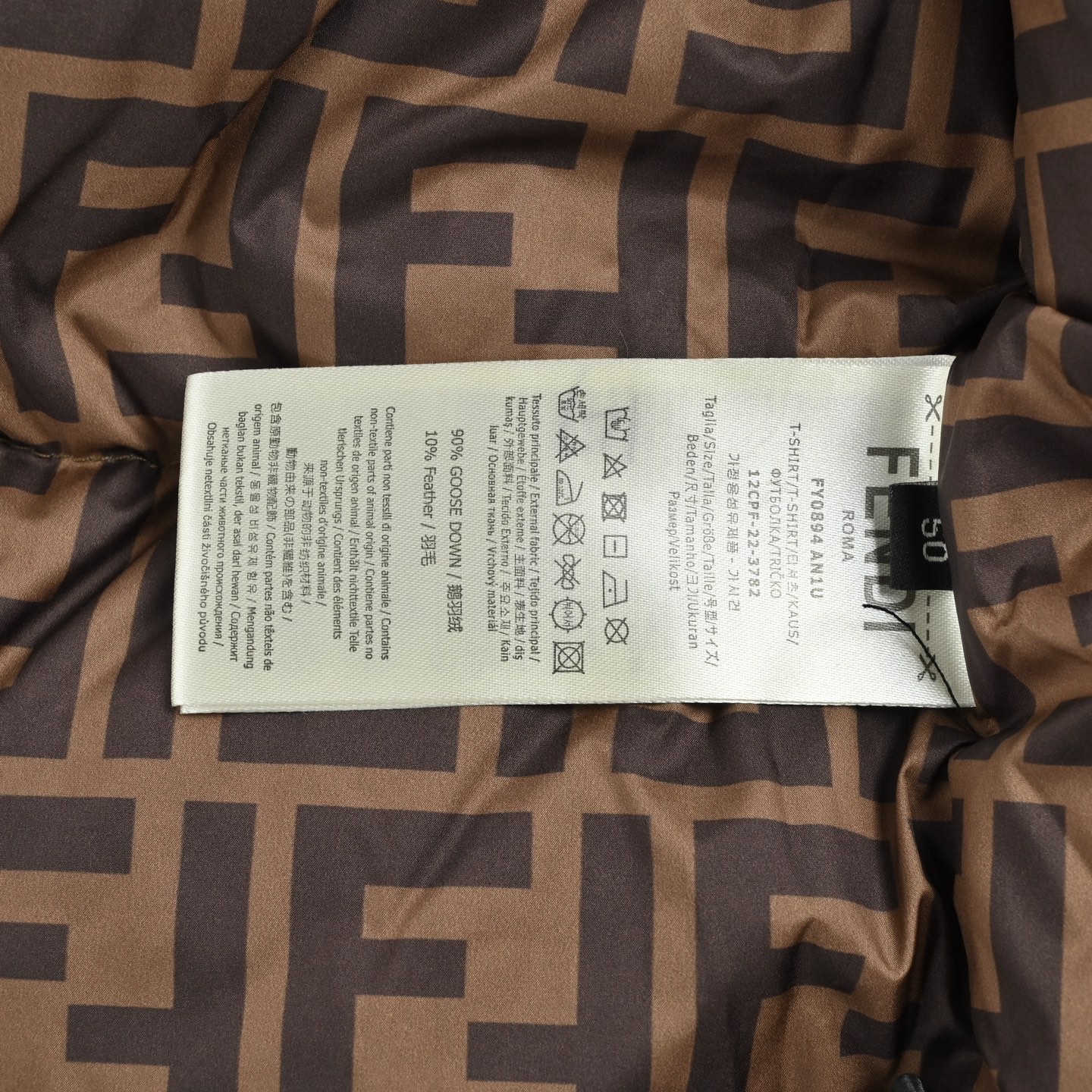Fendi/芬迪 25Fw 袖标拼接连帽羽绒服 采用新国标90白鸭绒填充
