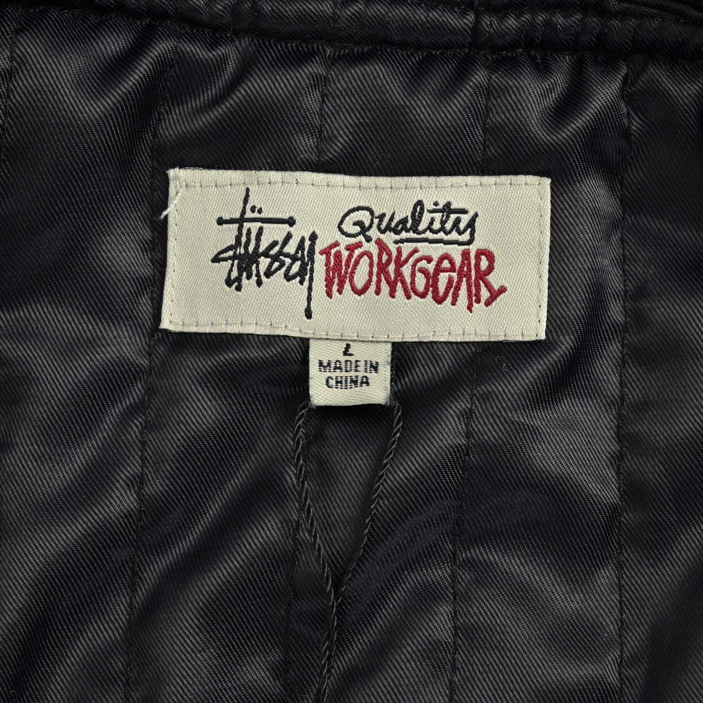 Stussy/斯图西 水洗做旧字母刺绣Logo拉链棉服外套