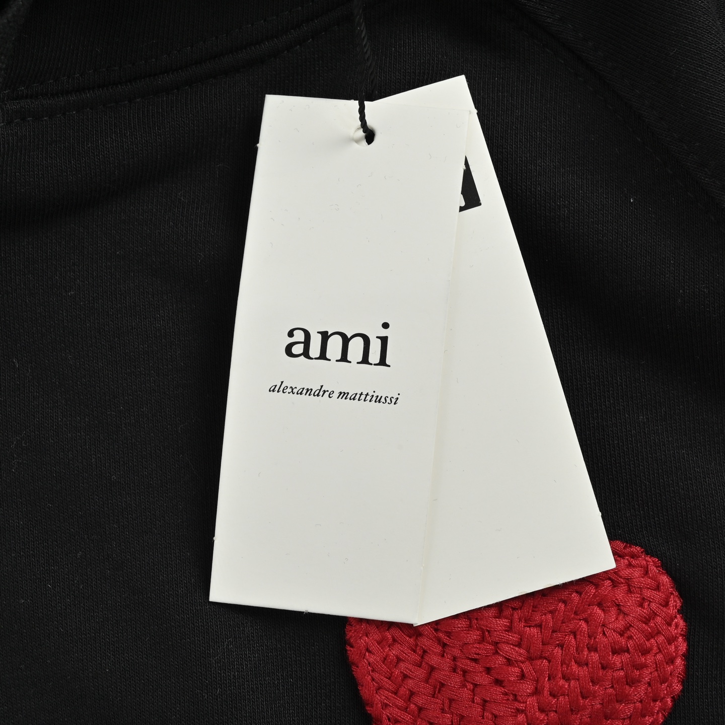 Ami 爱心钩针刺绣连帽卫衣 黑色 藏青 杏色 杏红